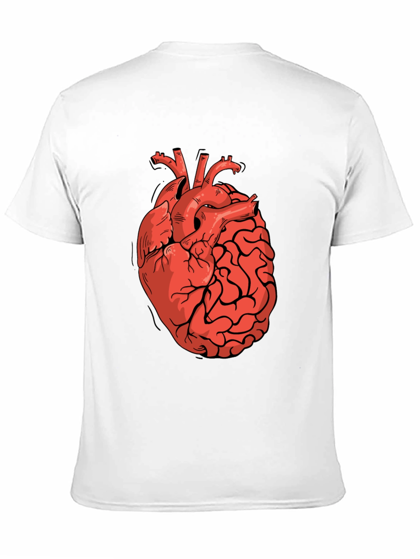Heart-Brain Graphic Tee - Stylish Black T-Shirt