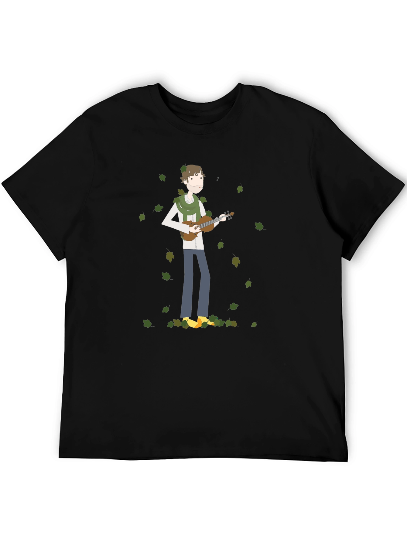 Whimsical Musician Black T-Shirt