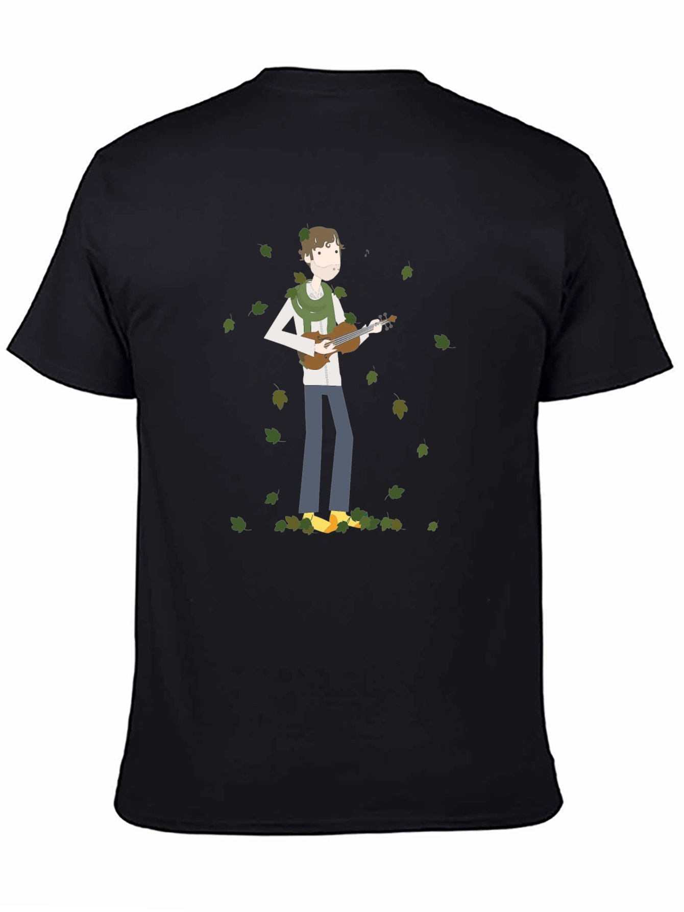 Whimsical Musician Black T-Shirt