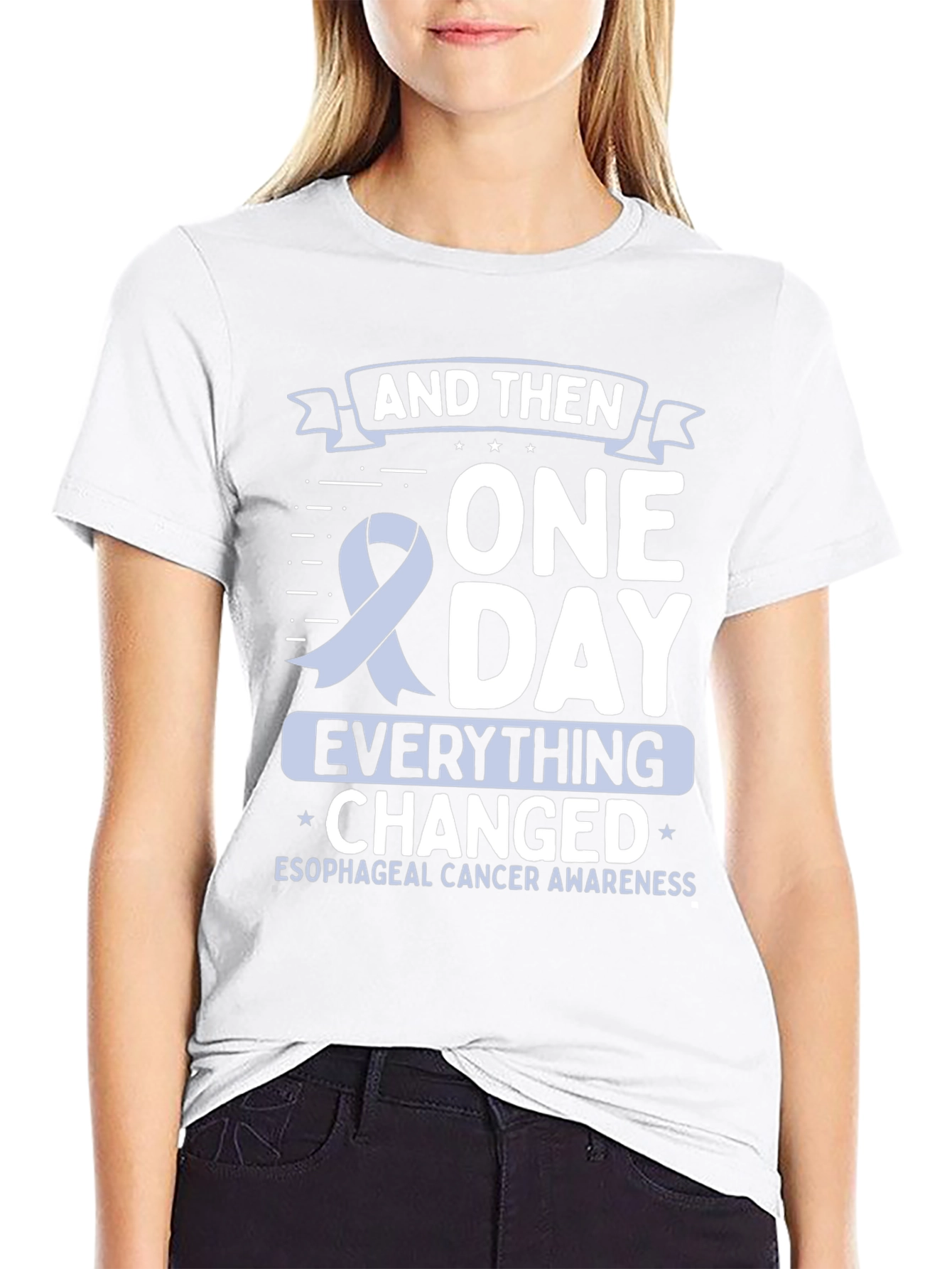 Esophageal Cancer Awareness Ribbon T-Shirt