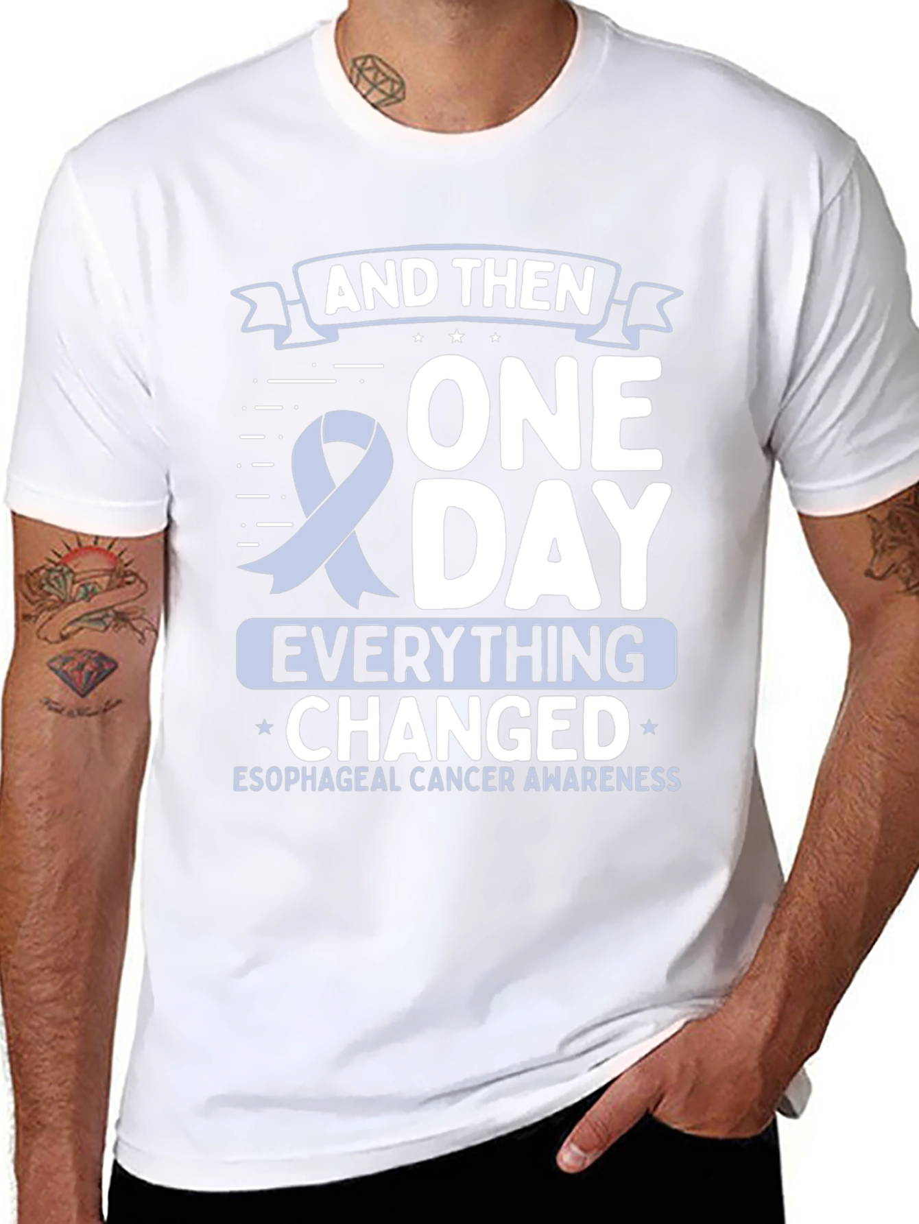Esophageal Cancer Awareness Ribbon T-Shirt
