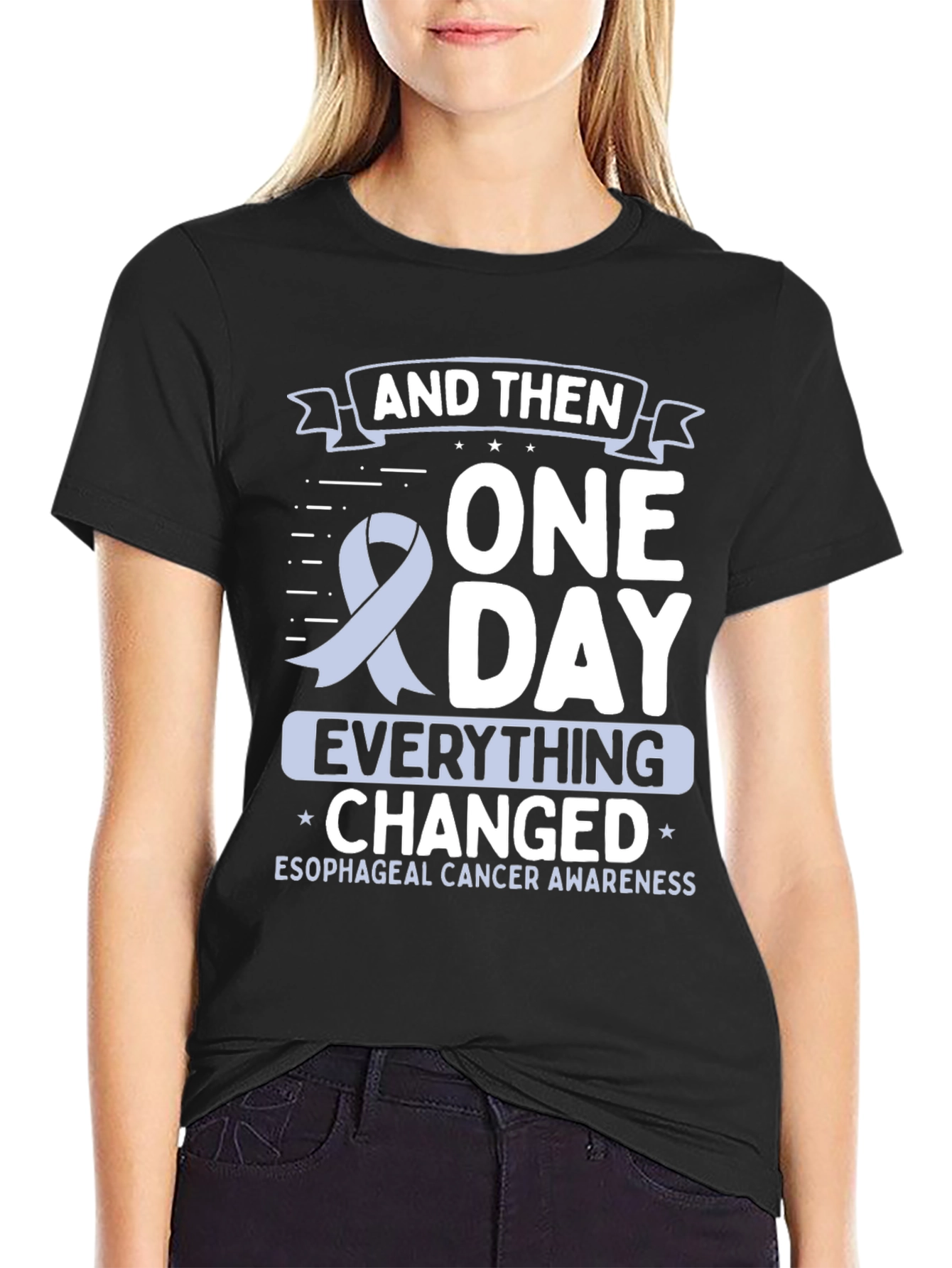 Esophageal Cancer Awareness Ribbon T-Shirt