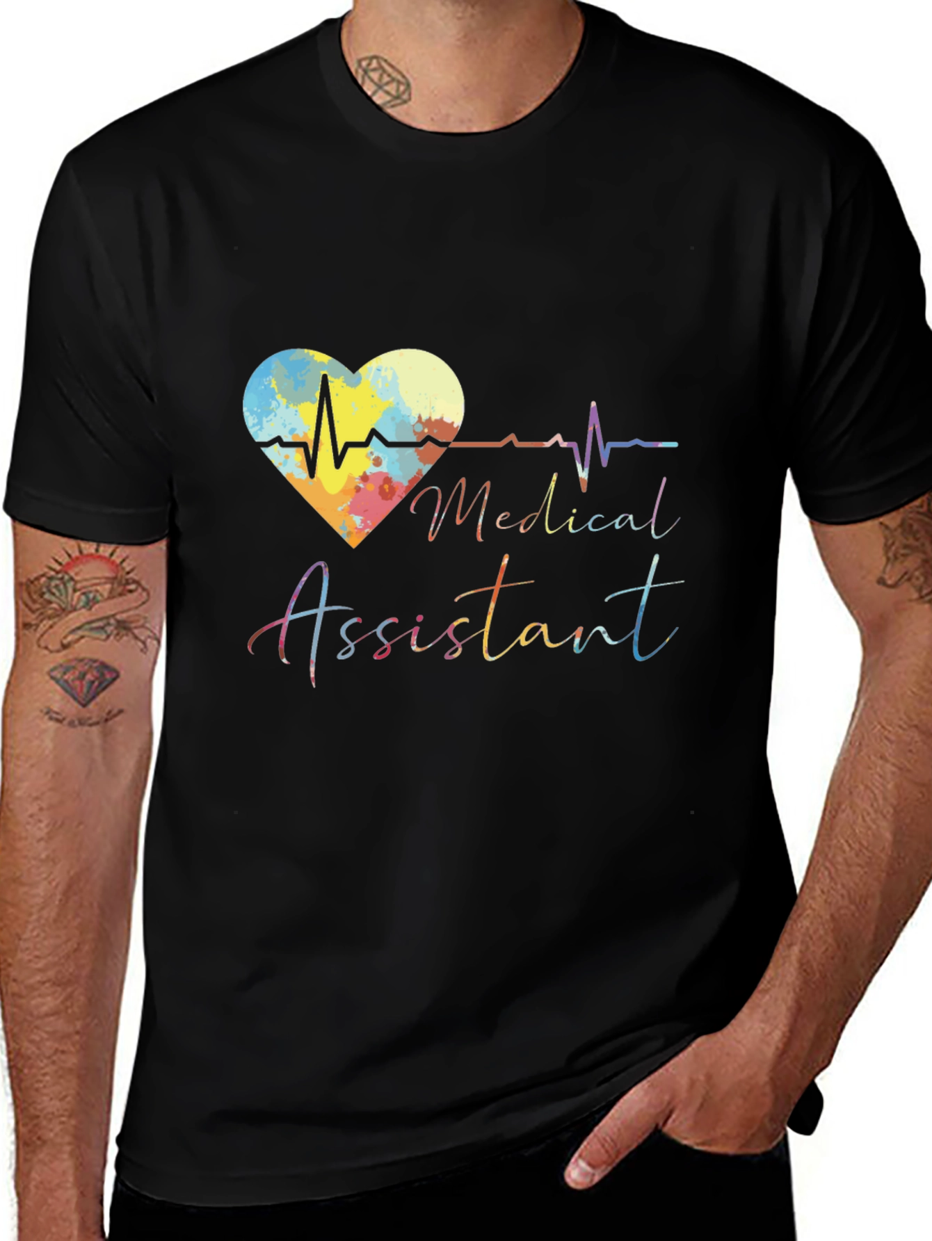 Medical Assistant Heartbeat Graphic T-Shirt