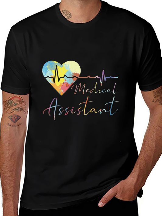 Medical Assistant Heartbeat Graphic T-Shirt
