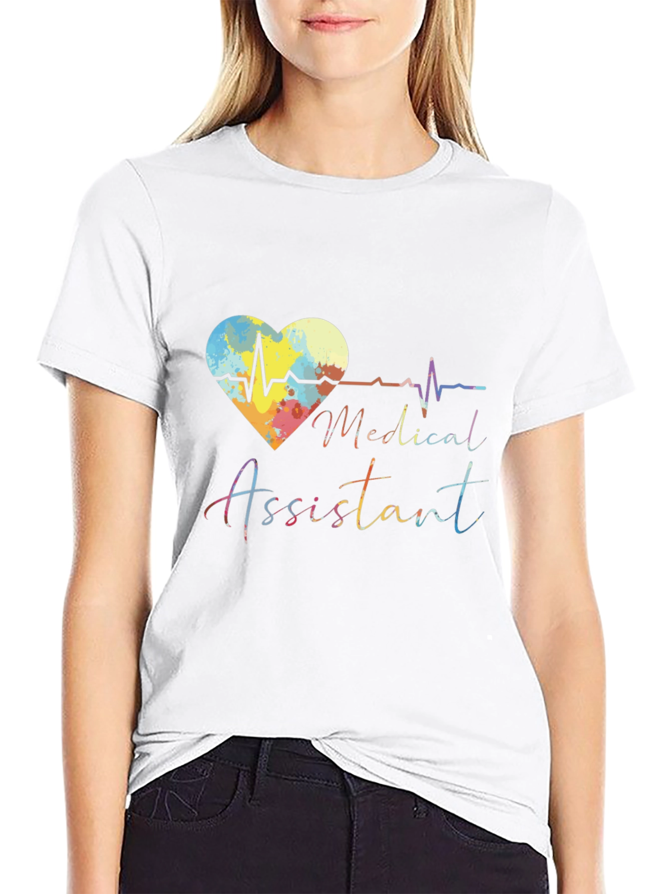 Medical Assistant Heartbeat Graphic T-Shirt
