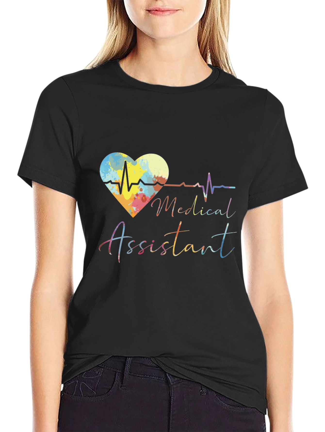 Medical Assistant Heartbeat Graphic T-Shirt