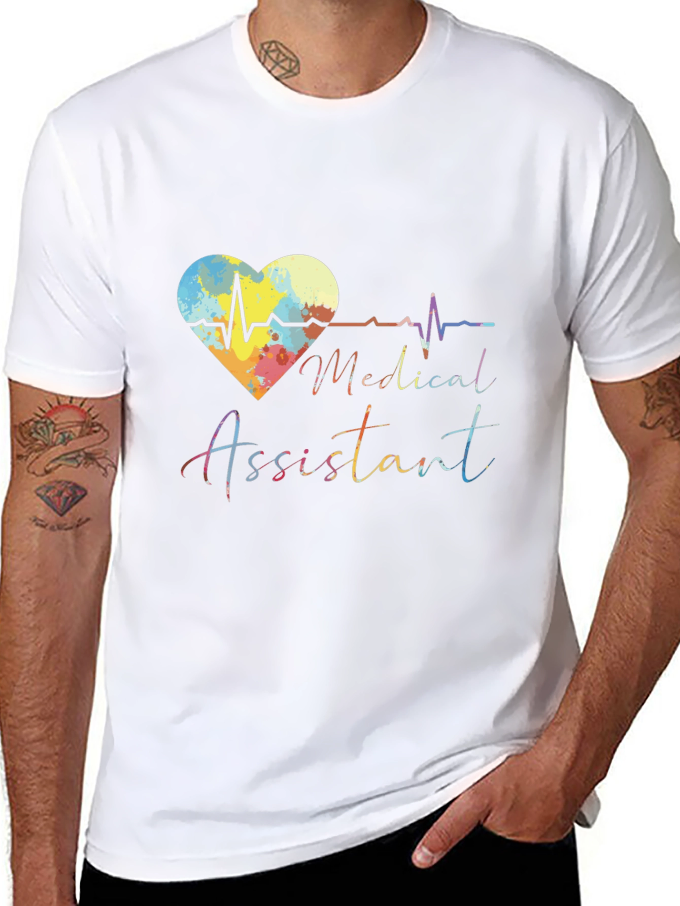 Medical Assistant Heartbeat Graphic T-Shirt