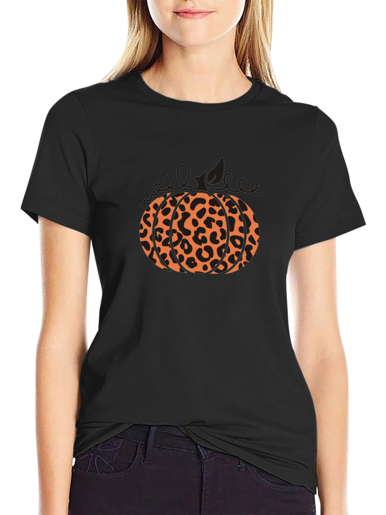 Leopard Pumpkin Halloween Tee