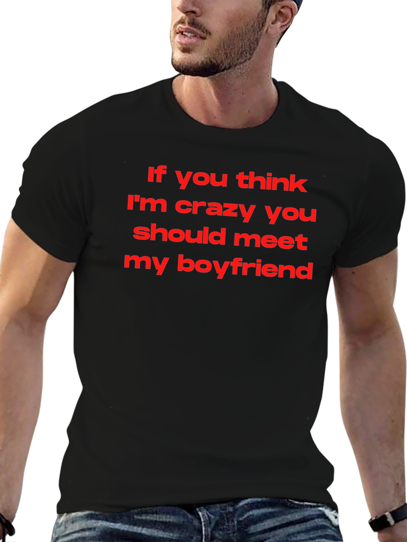 Crazy Boyfriend Graphic Tee - Black