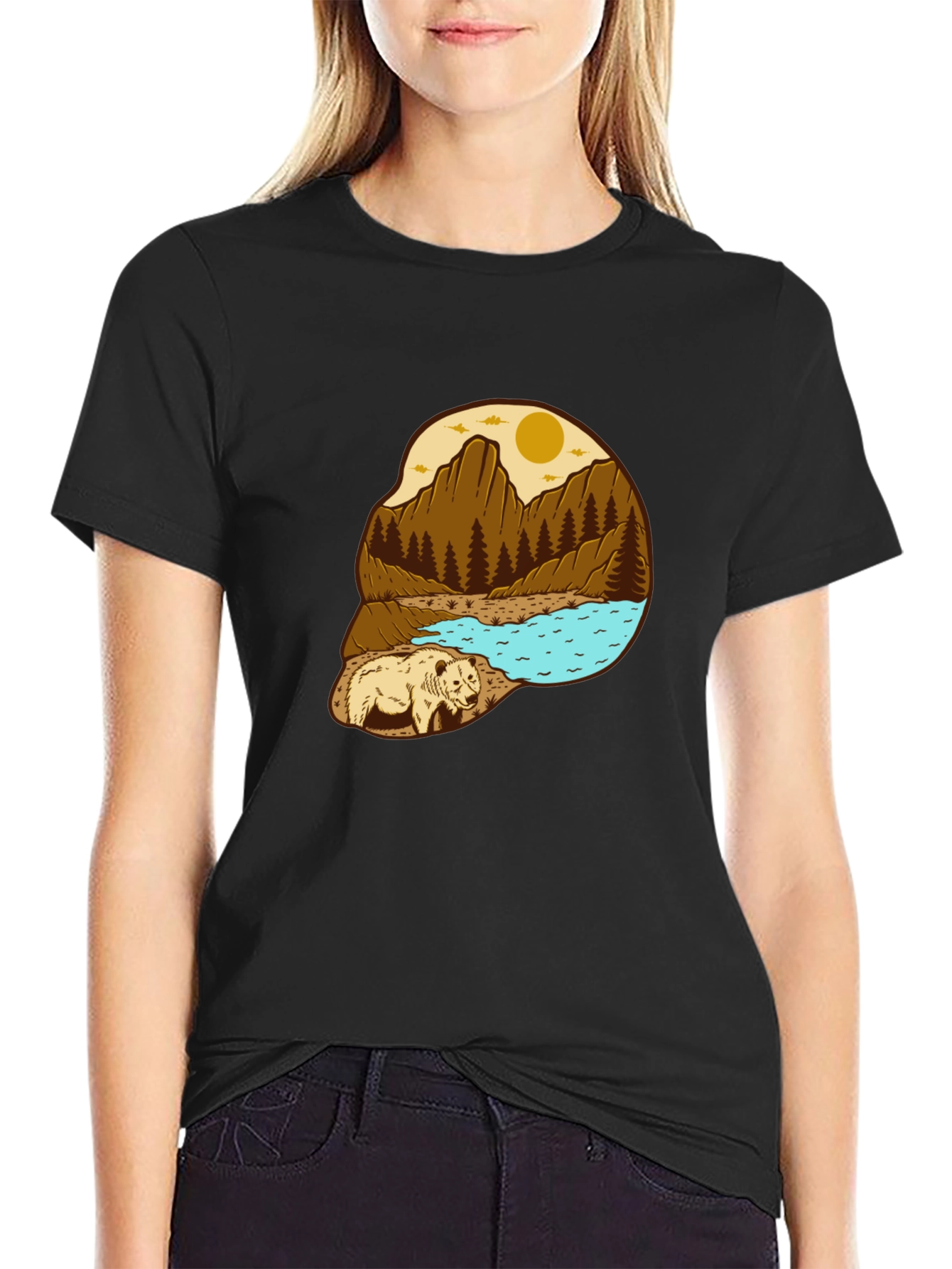 Bear Mountain Scene Graphic Tee