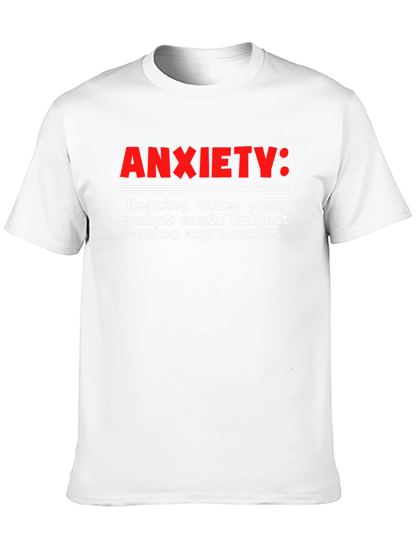 Anxiety Gamer T-Shirt - Combat Music No Enemies
