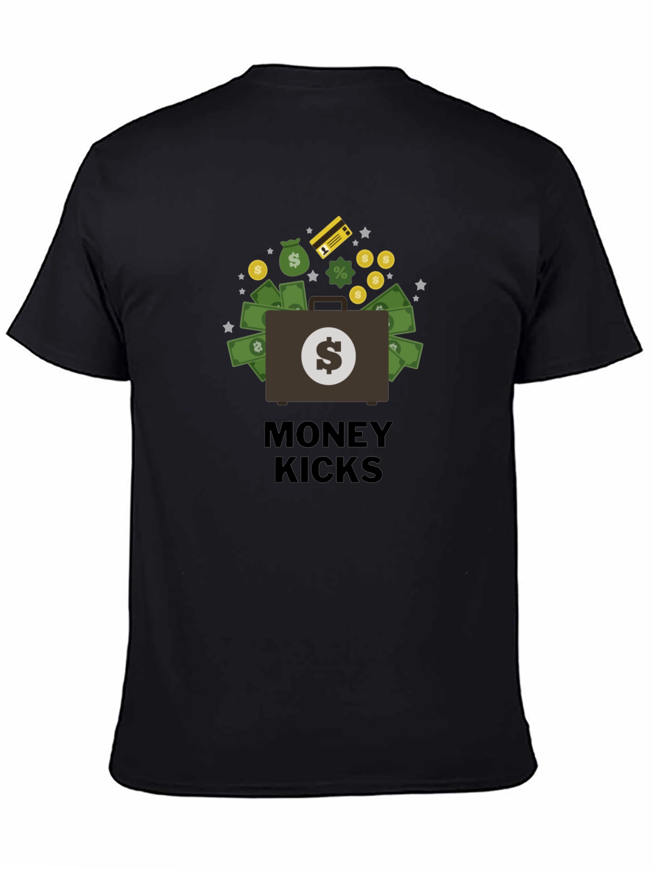 Money Kicks Graphic T-Shirt - Black Crew Neck