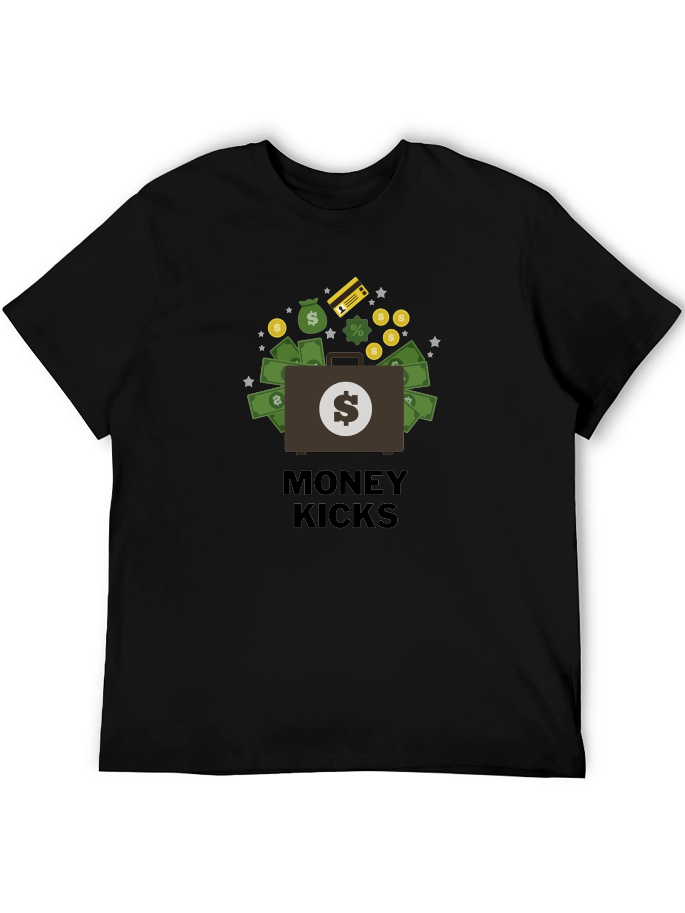 Money Kicks Graphic T-Shirt - Black Crew Neck