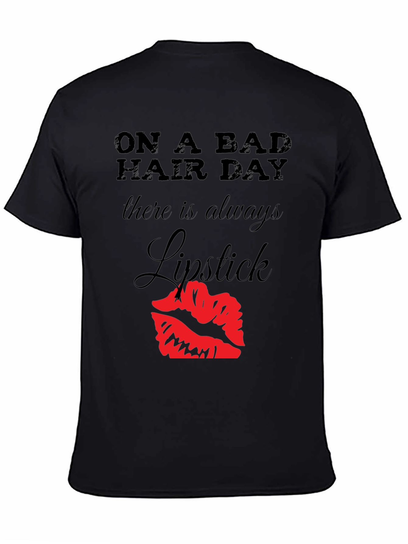 Bad Hair Day Lipstick Graphic Tee