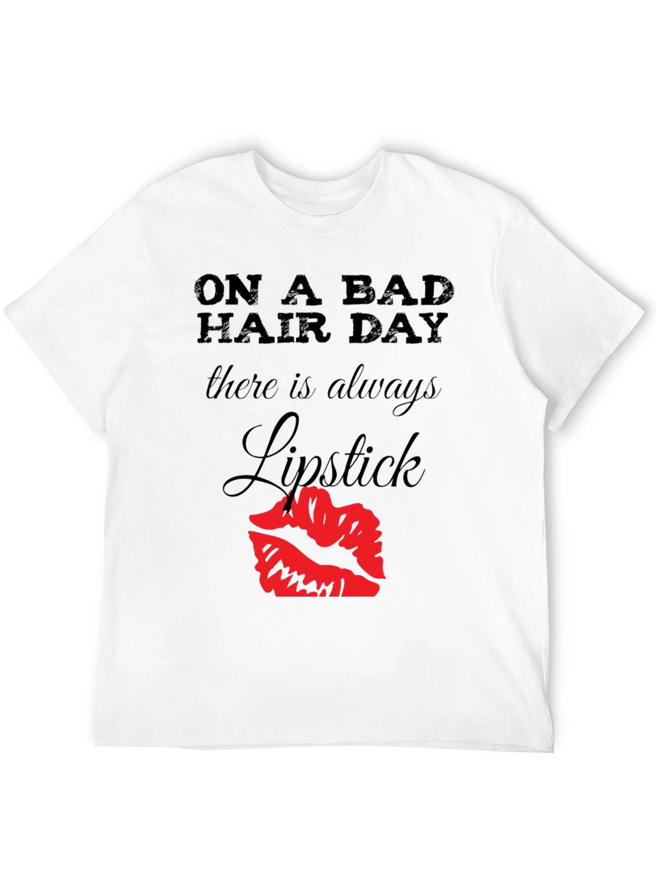 Bad Hair Day Lipstick Graphic Tee