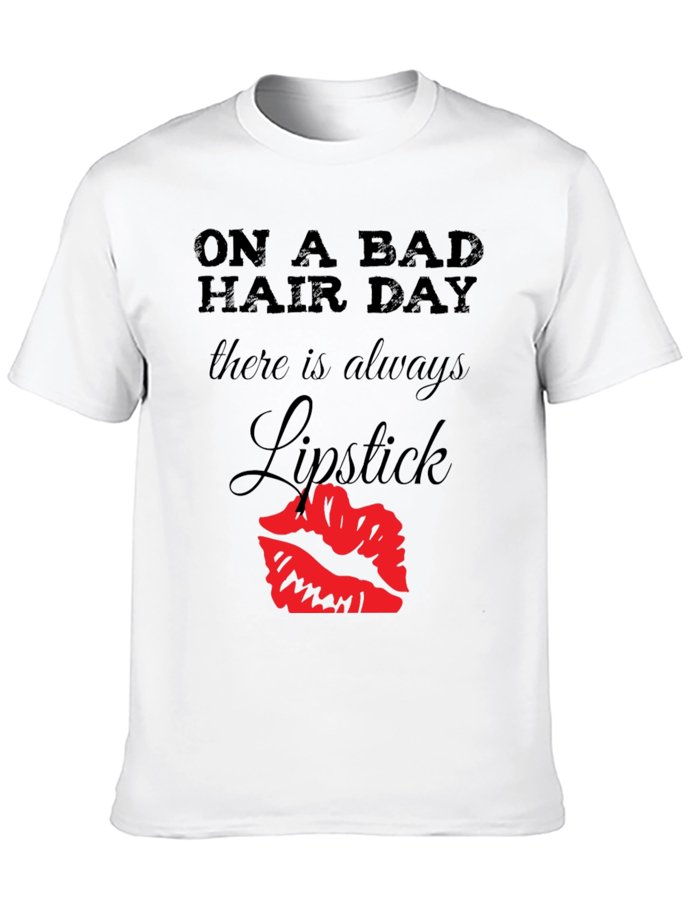 Bad Hair Day Lipstick Graphic Tee