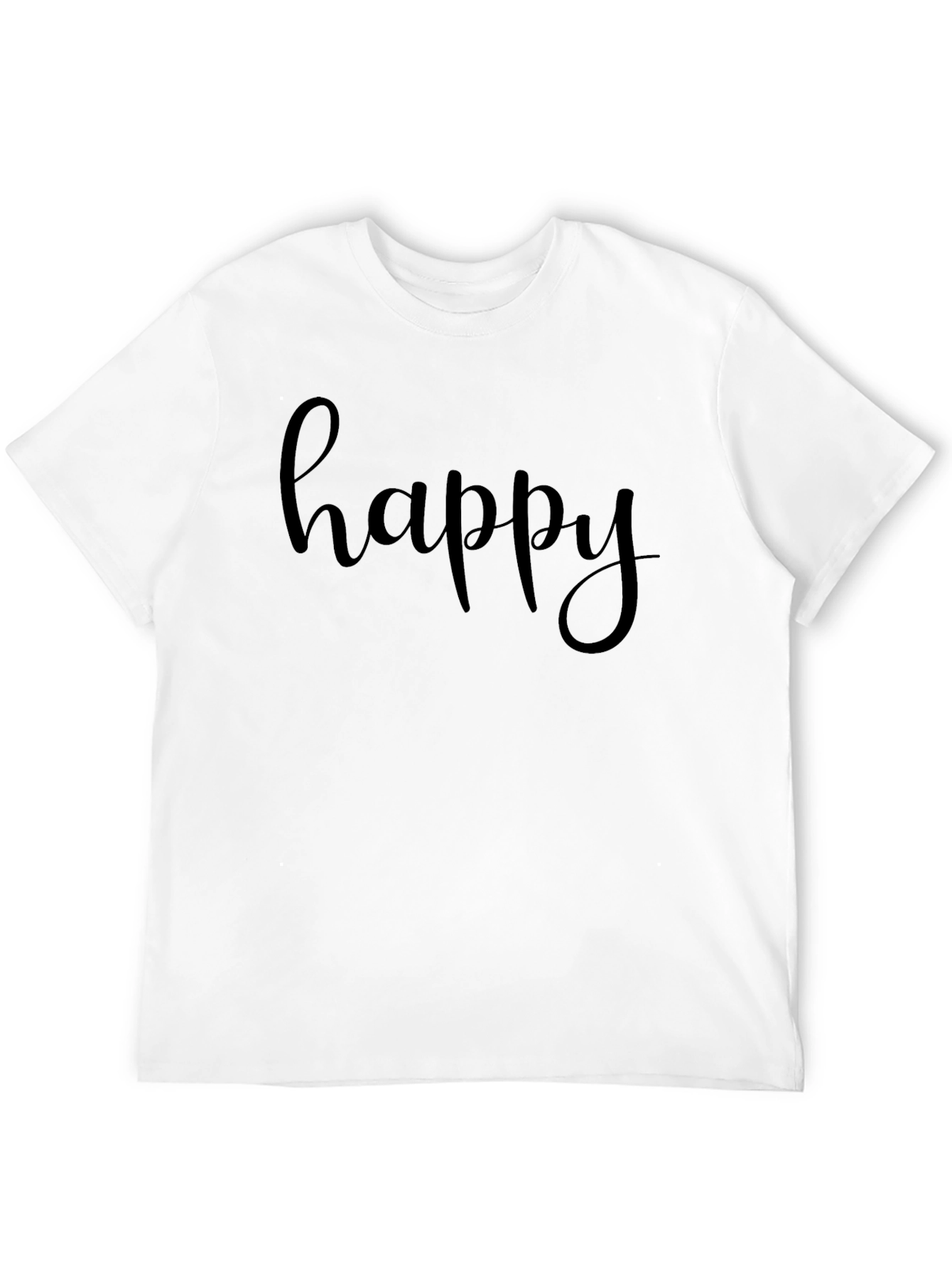 Happy Graphic Tee - Black Casual T-Shirt