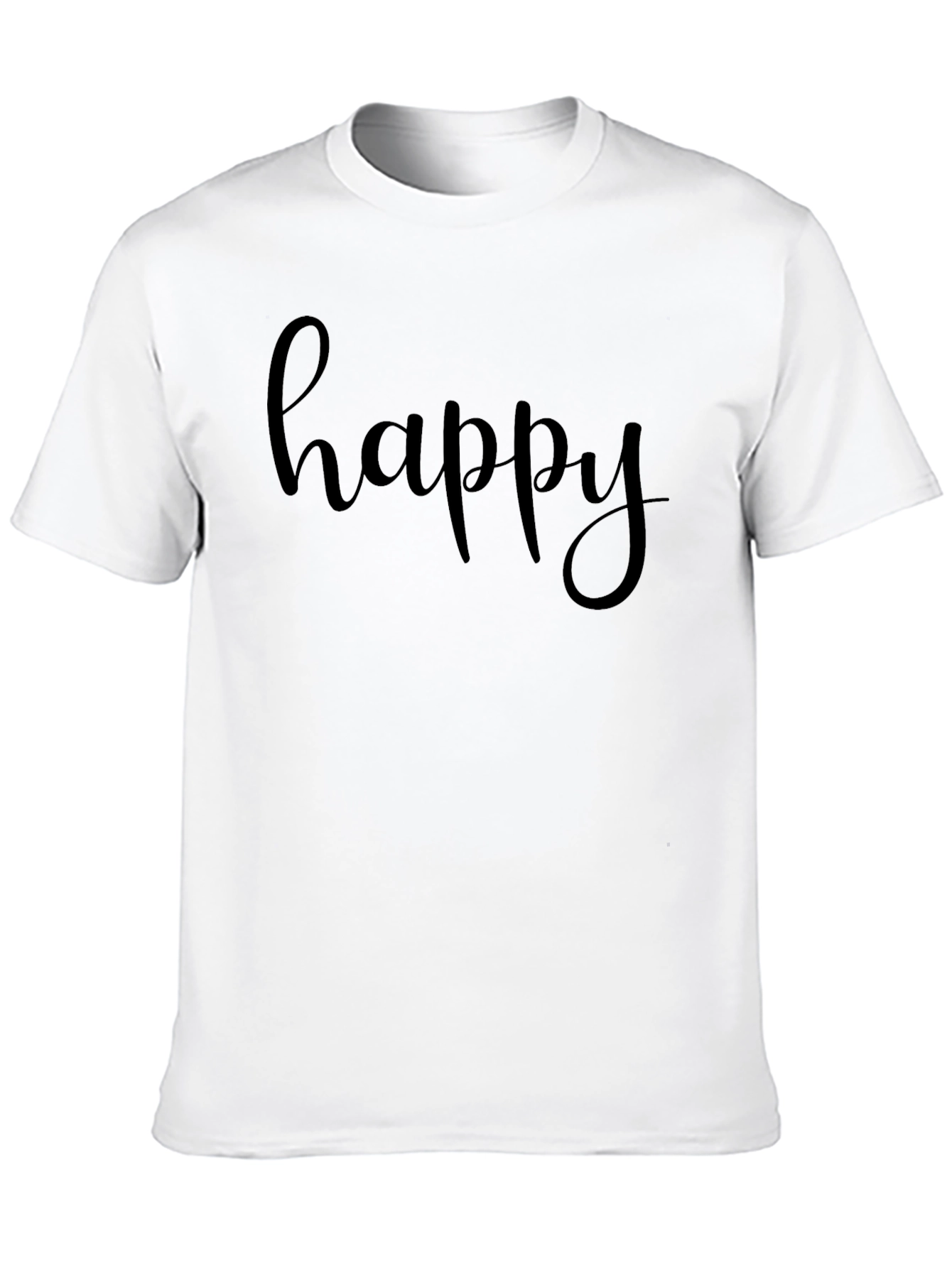 Happy Graphic Tee - Black Casual T-Shirt