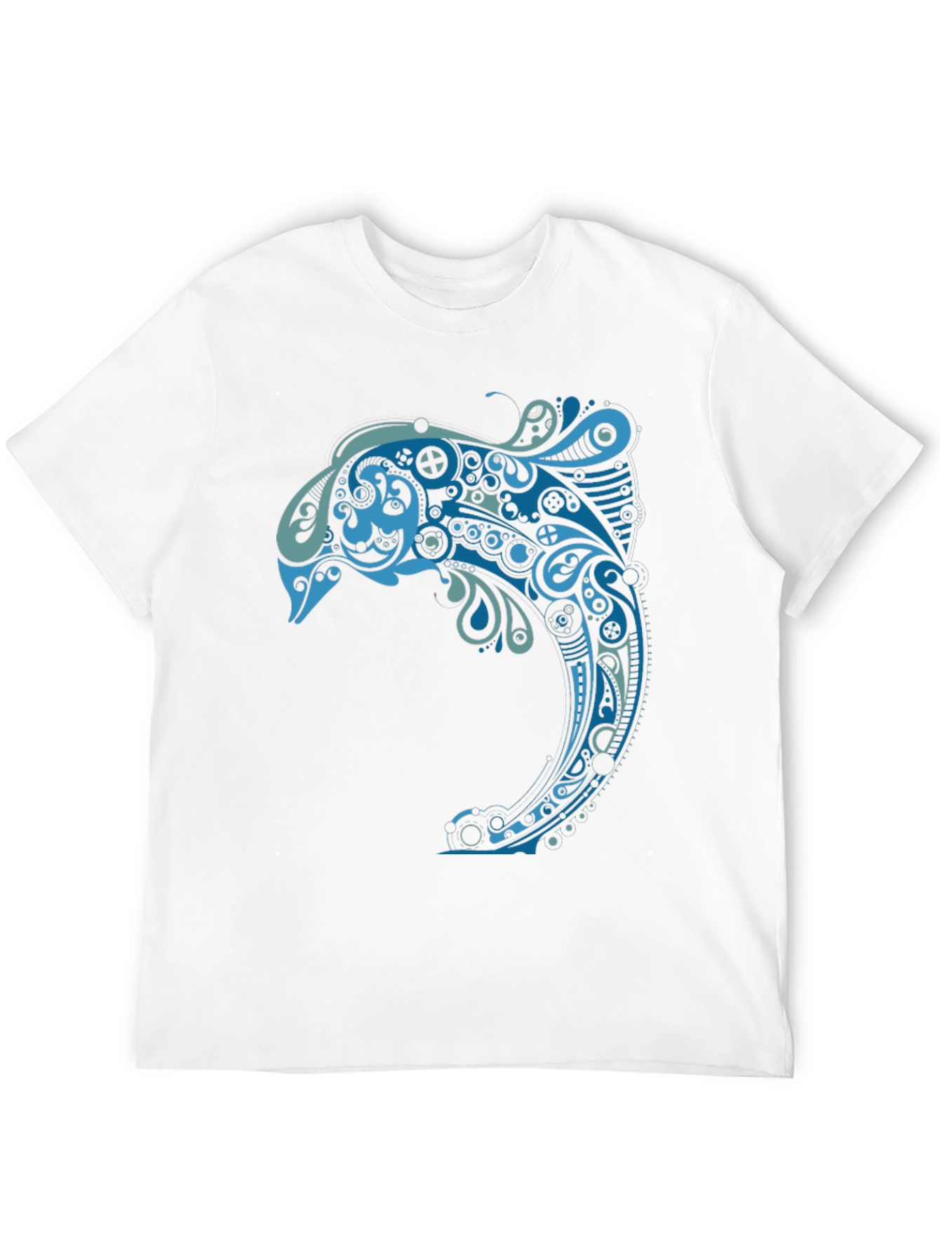 Abstract Dolphin Graphic Tee - Mens Black T-Shirt