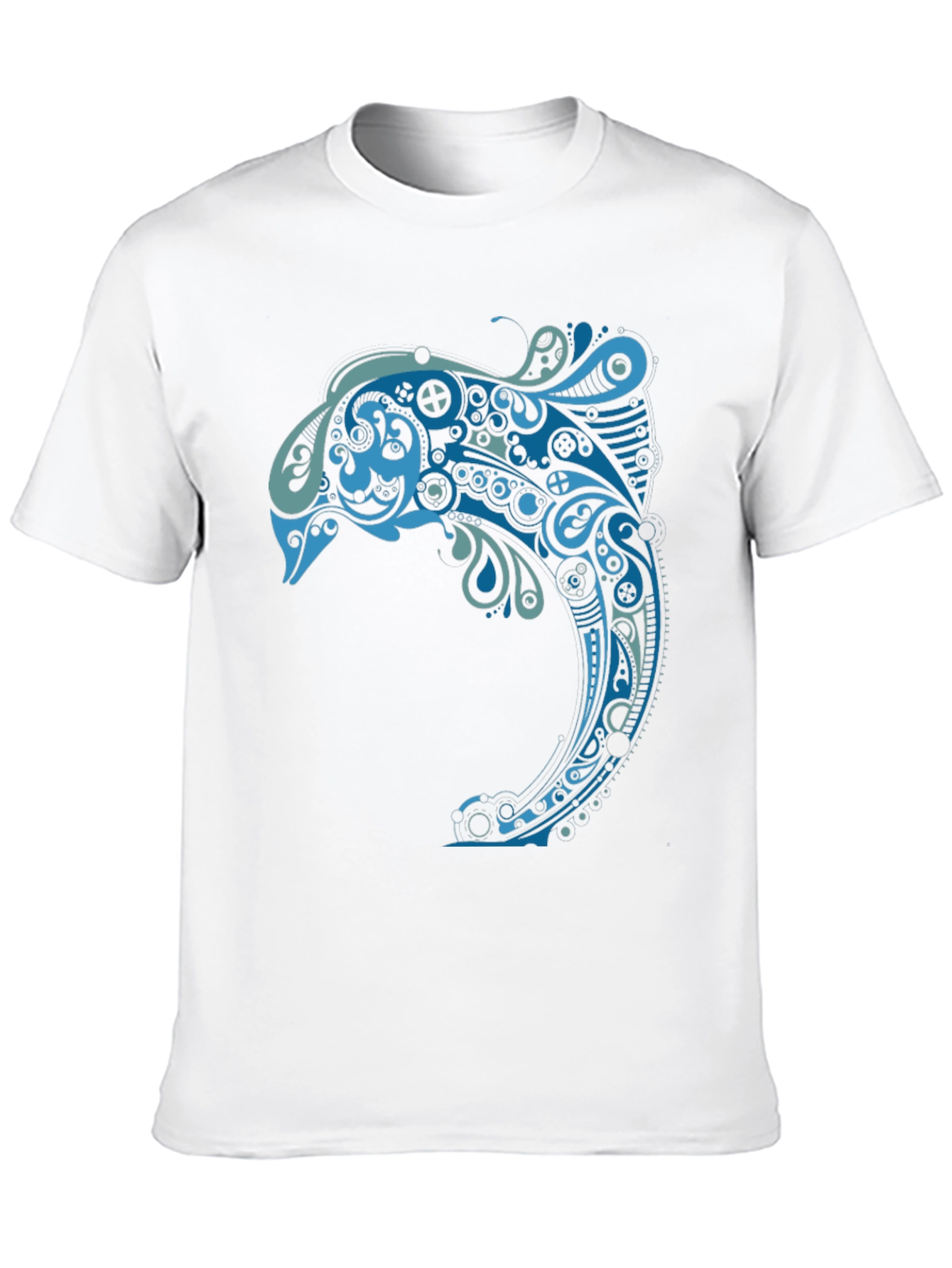 Abstract Dolphin Graphic Tee - Mens Black T-Shirt