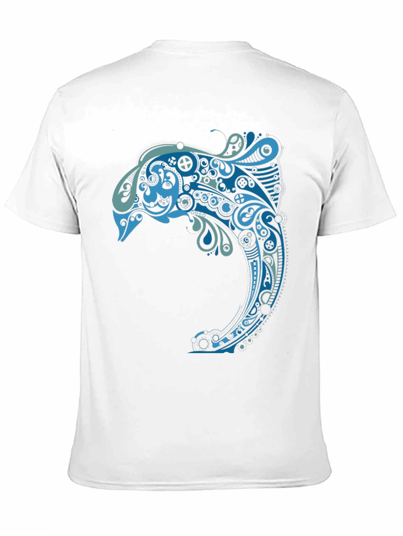 Abstract Dolphin Graphic Tee - Mens Black T-Shirt