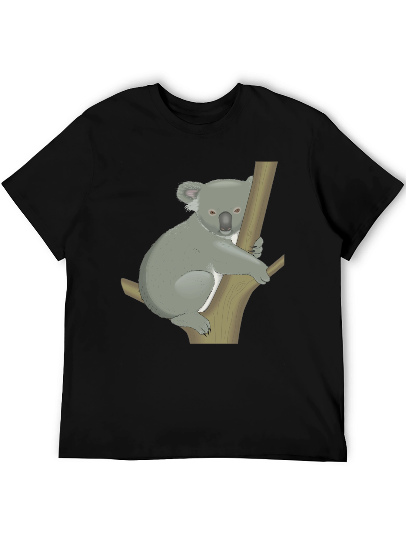 Koala Graphic Print Black T-Shirt