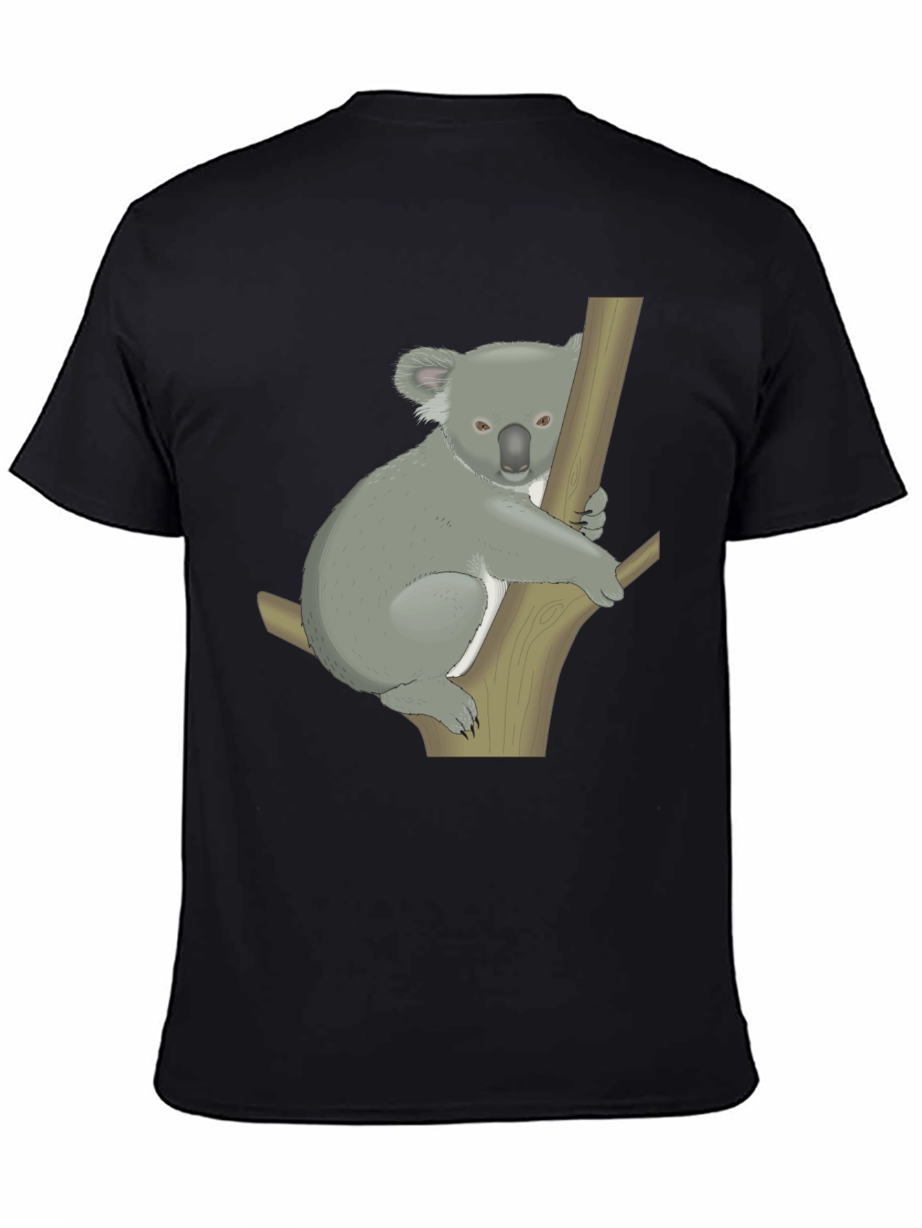 Koala Graphic Print Black T-Shirt