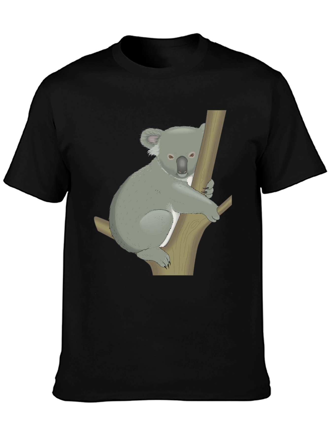 Koala Graphic Print Black T-Shirt