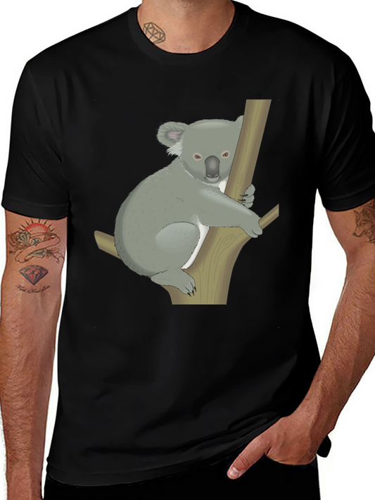 Koala Graphic Print Black T-Shirt