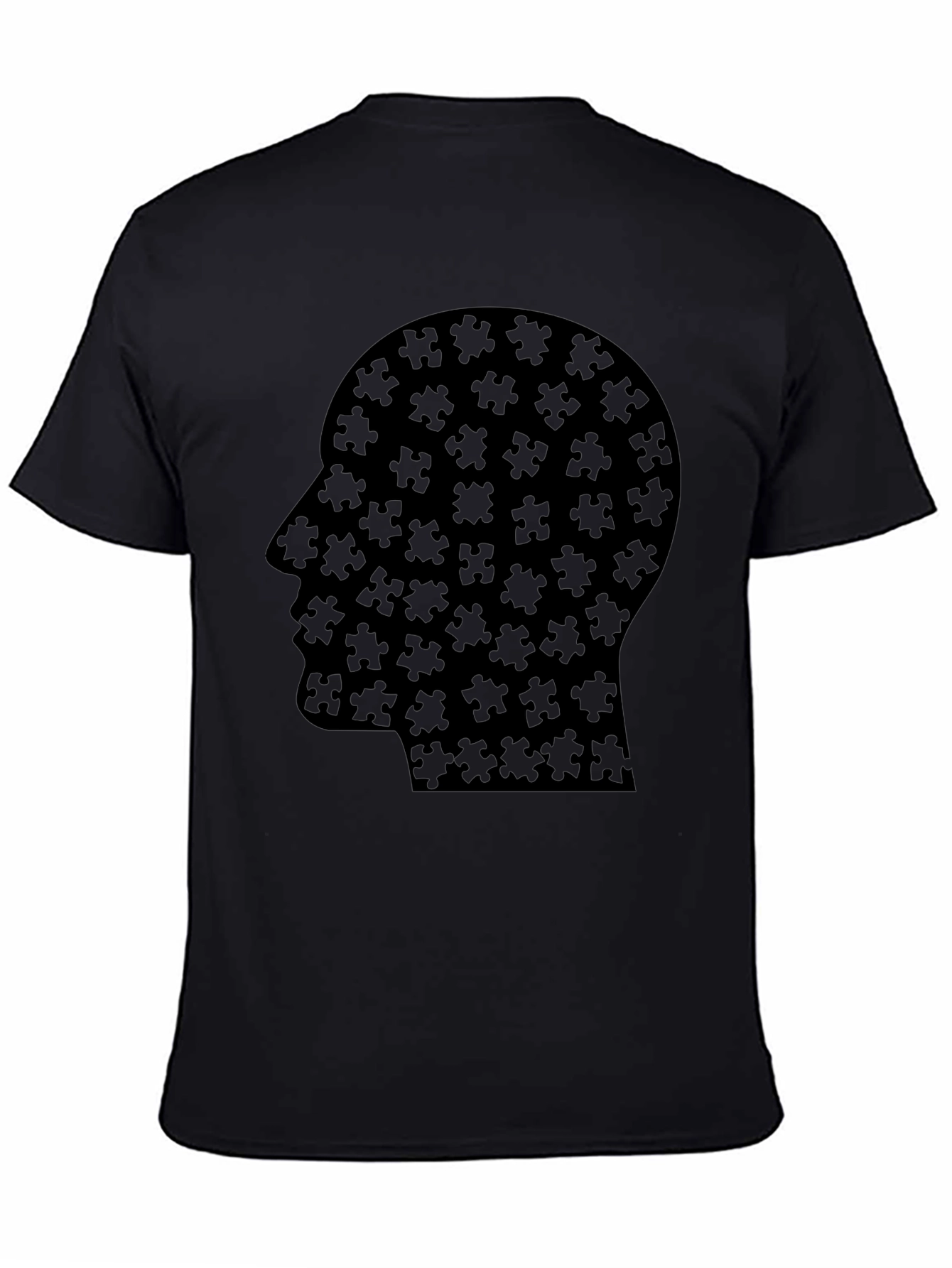 Puzzle Head Tee - Black Graphic T-Shirt