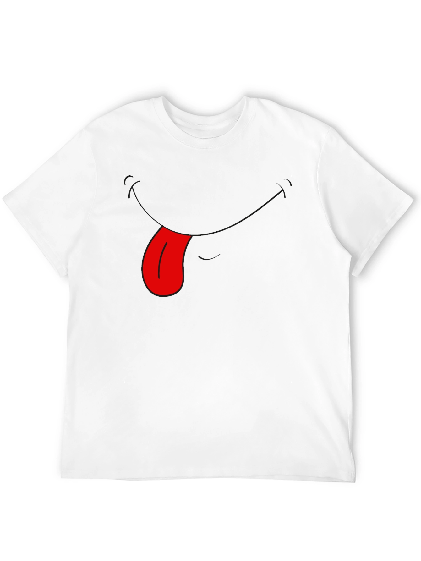 Funny Tongue Out Graphic Tee - Black Casual T-Shirt