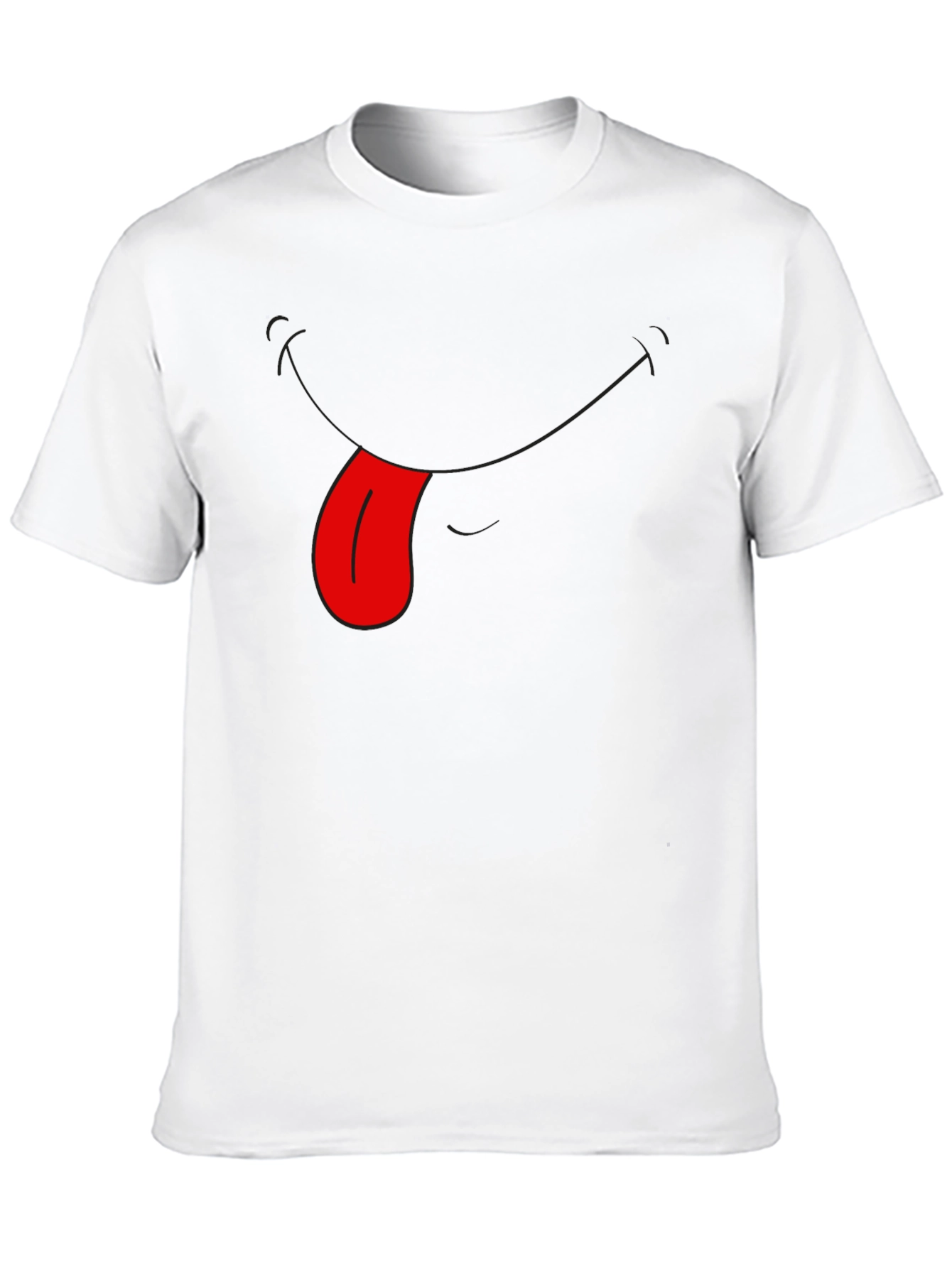 Funny Tongue Out Graphic Tee - Black Casual T-Shirt