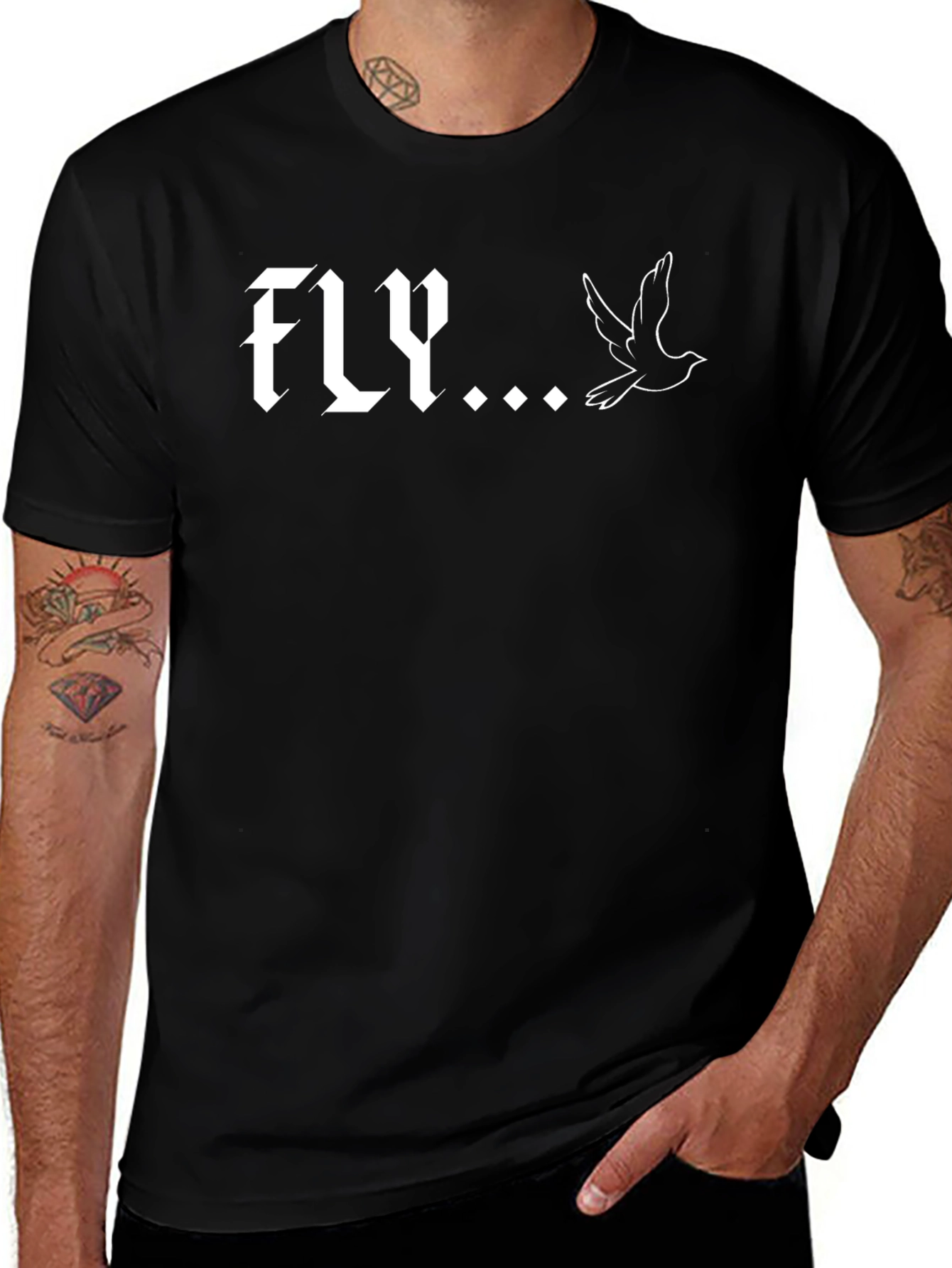 Fly Bird Graphic Tee - Mens Black T-Shirt