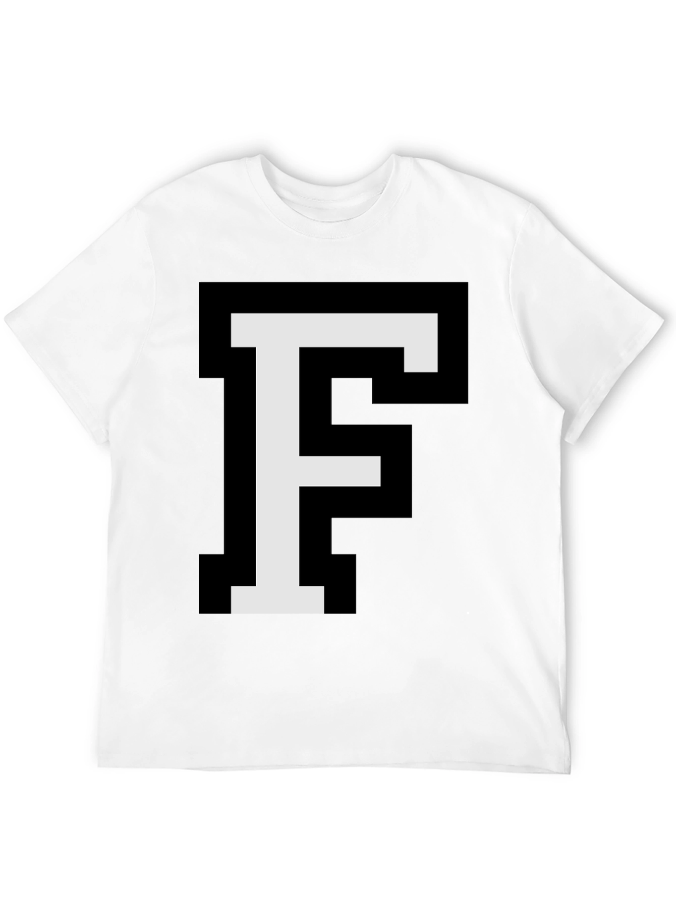 Pixel Letter F Graphic Tee - Retro Gaming Style