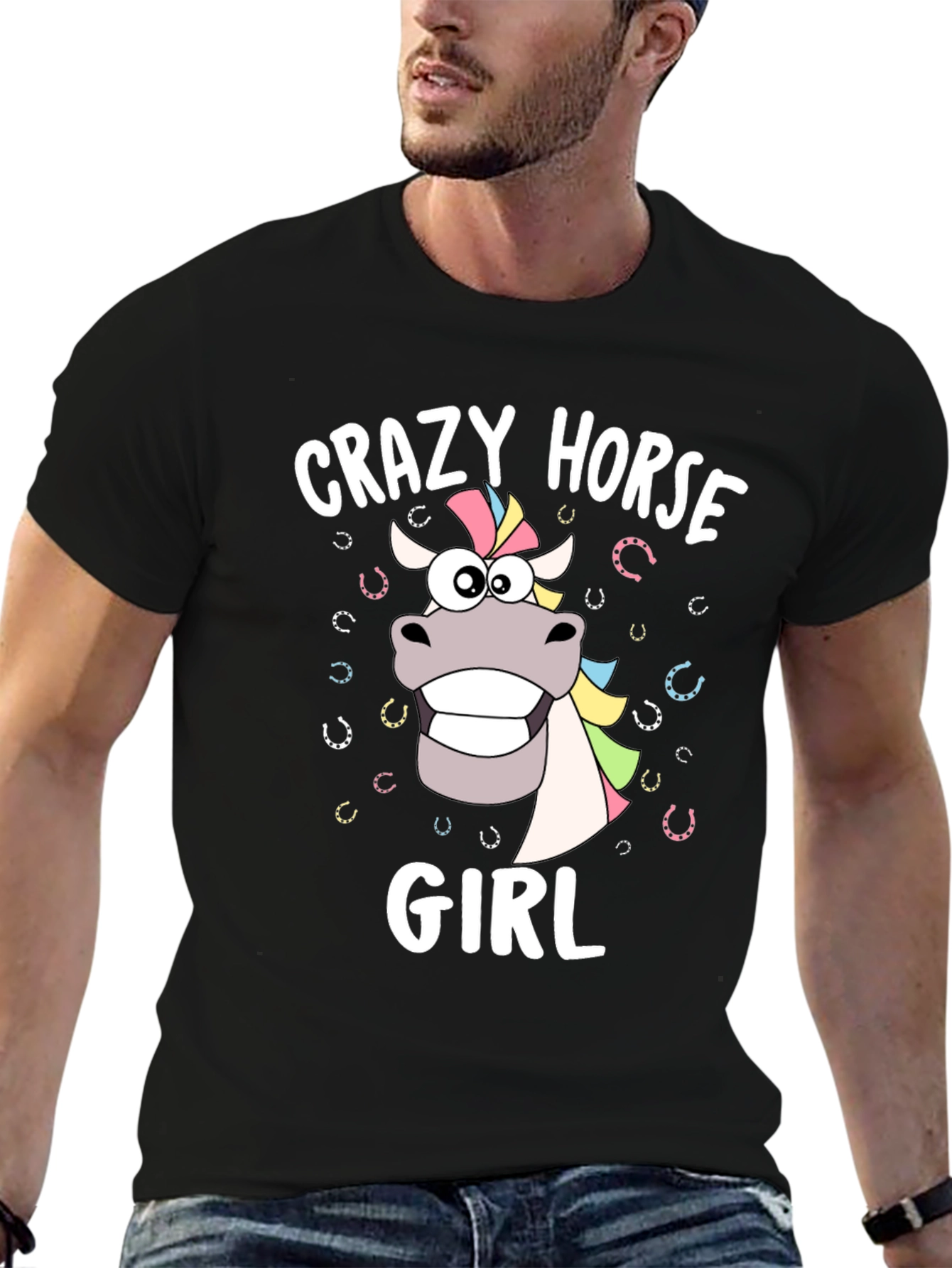 Crazy Horse Girl Graphic T-Shirt