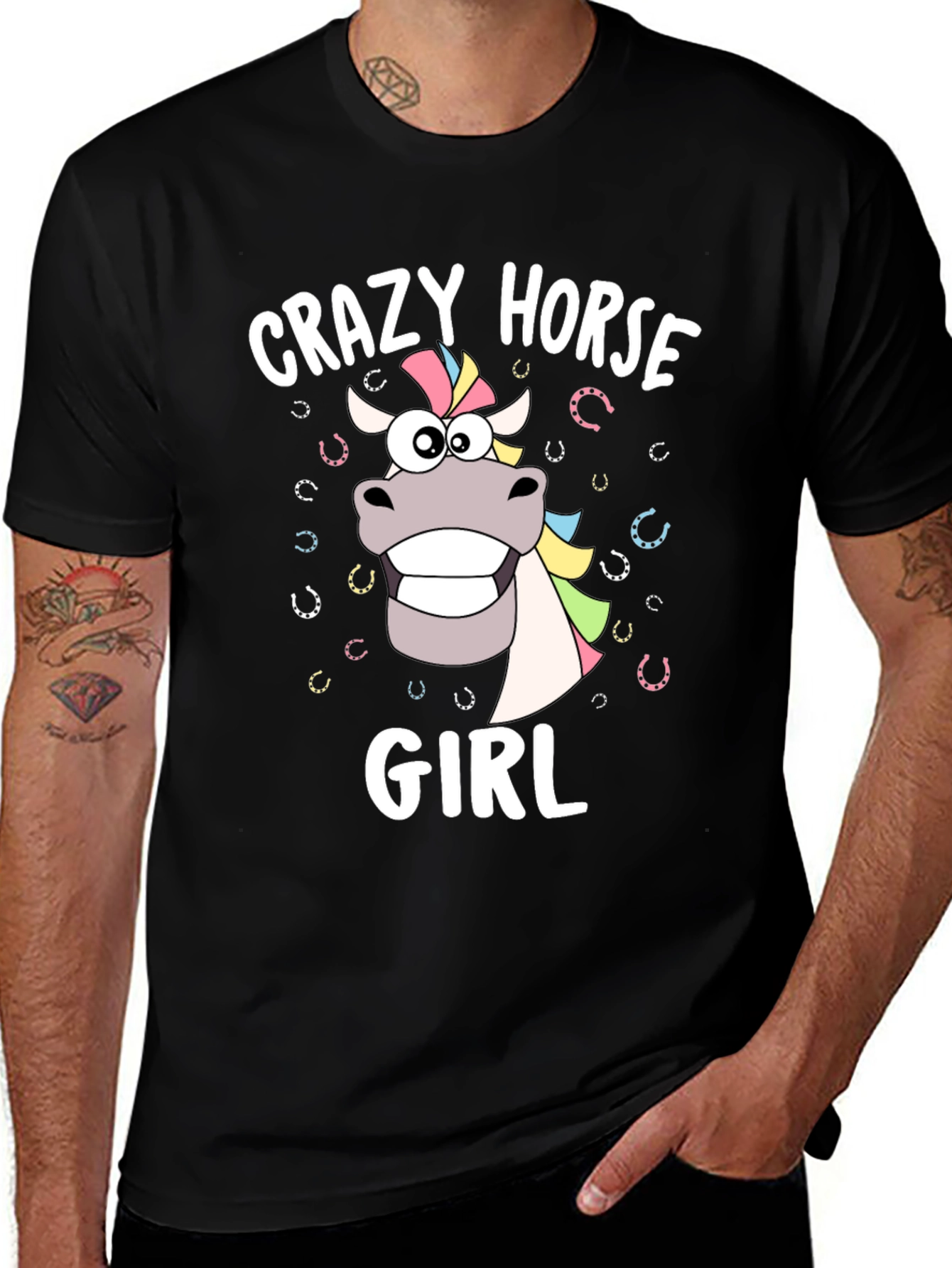 Crazy Horse Girl Graphic T-Shirt