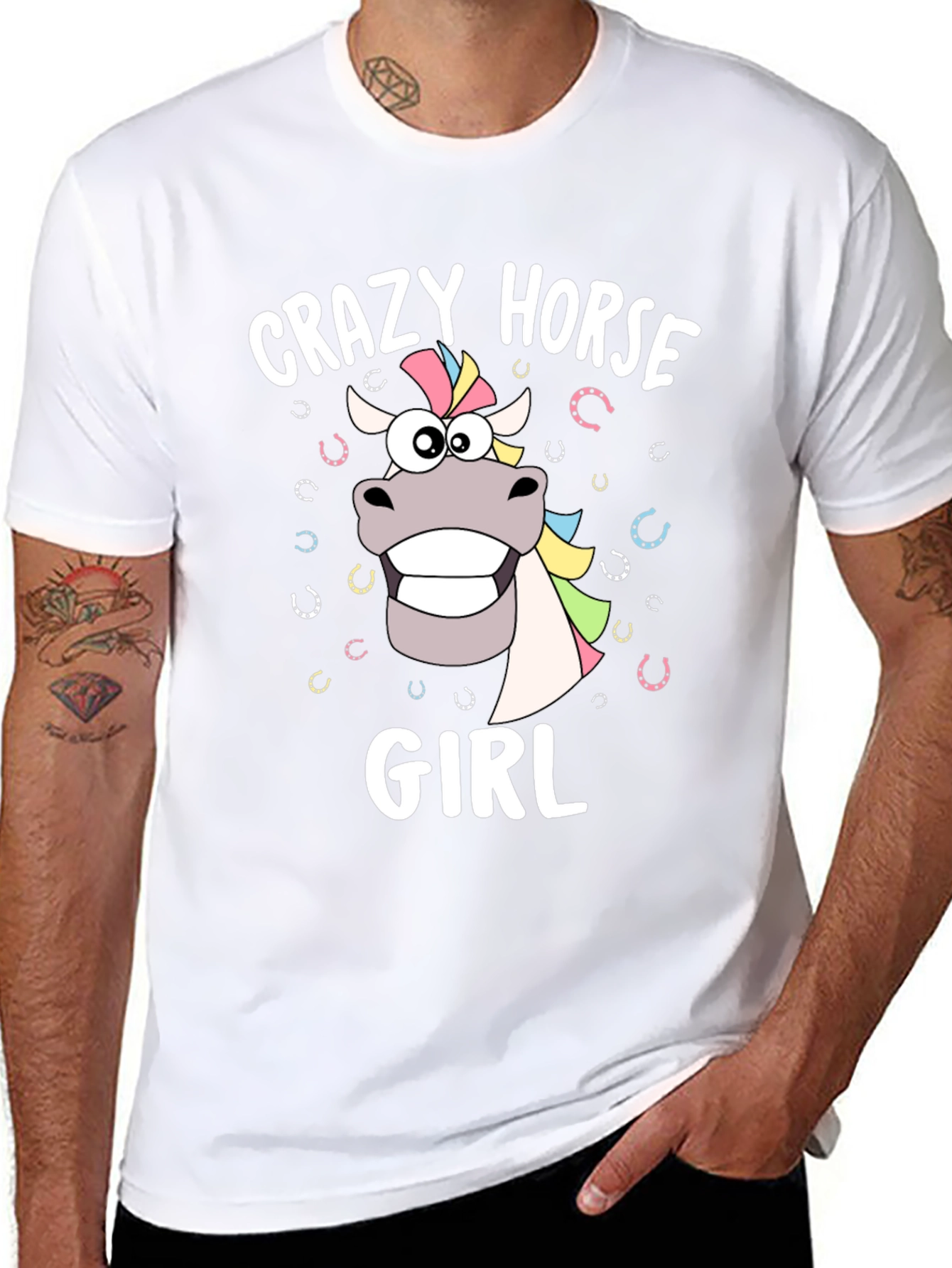 Crazy Horse Girl Graphic T-Shirt