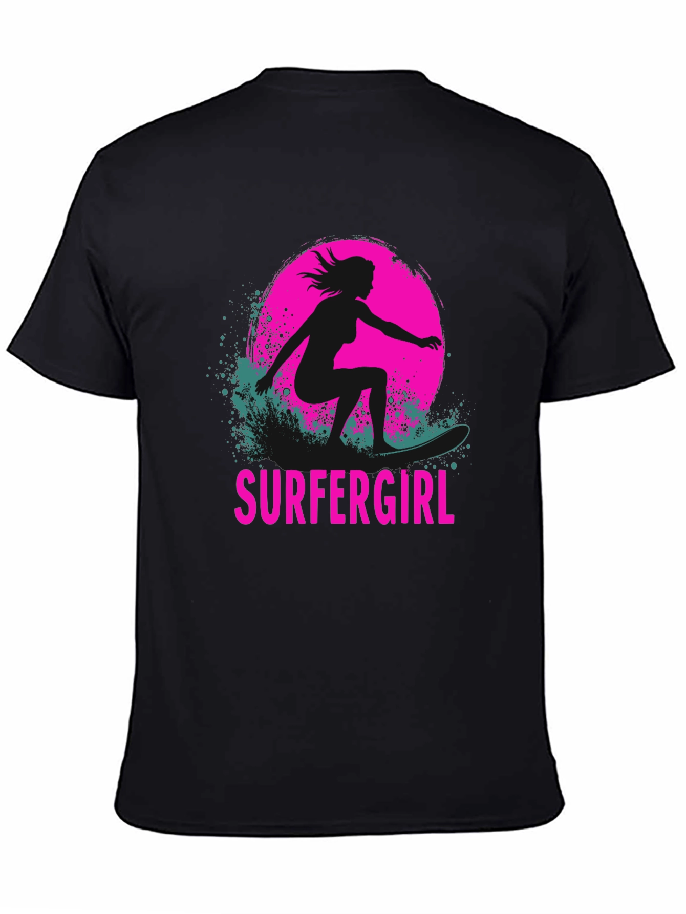 Surfer Girl Graphic Tee - Black