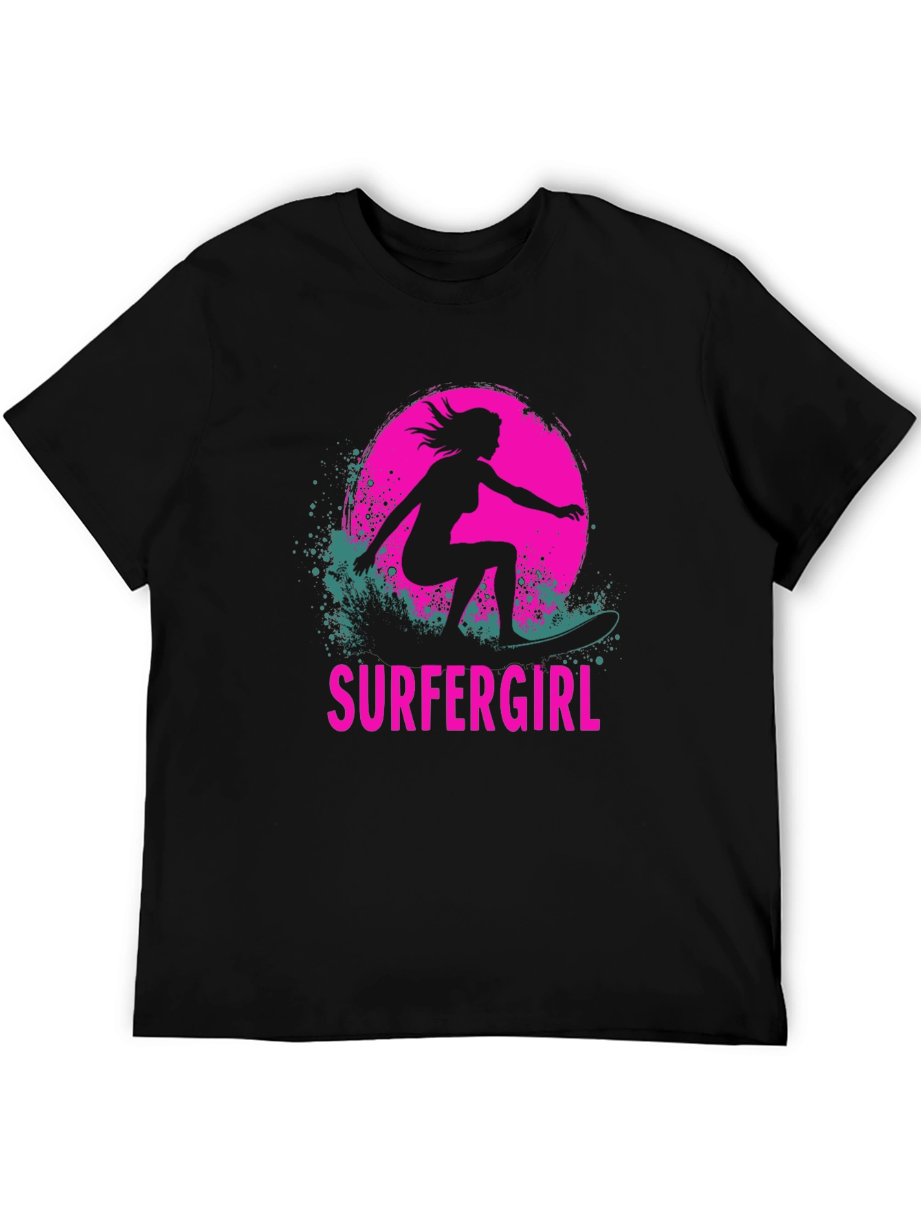 Surfer Girl Graphic Tee - Black