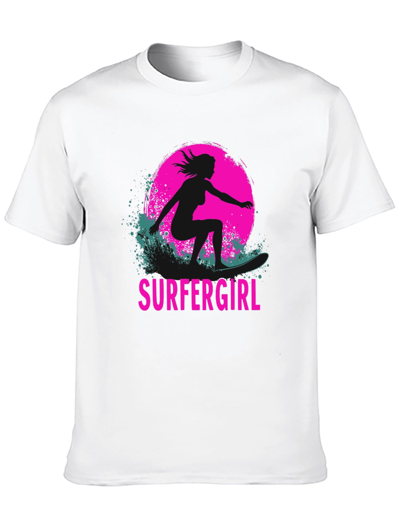 Surfer Girl Graphic Tee - Black