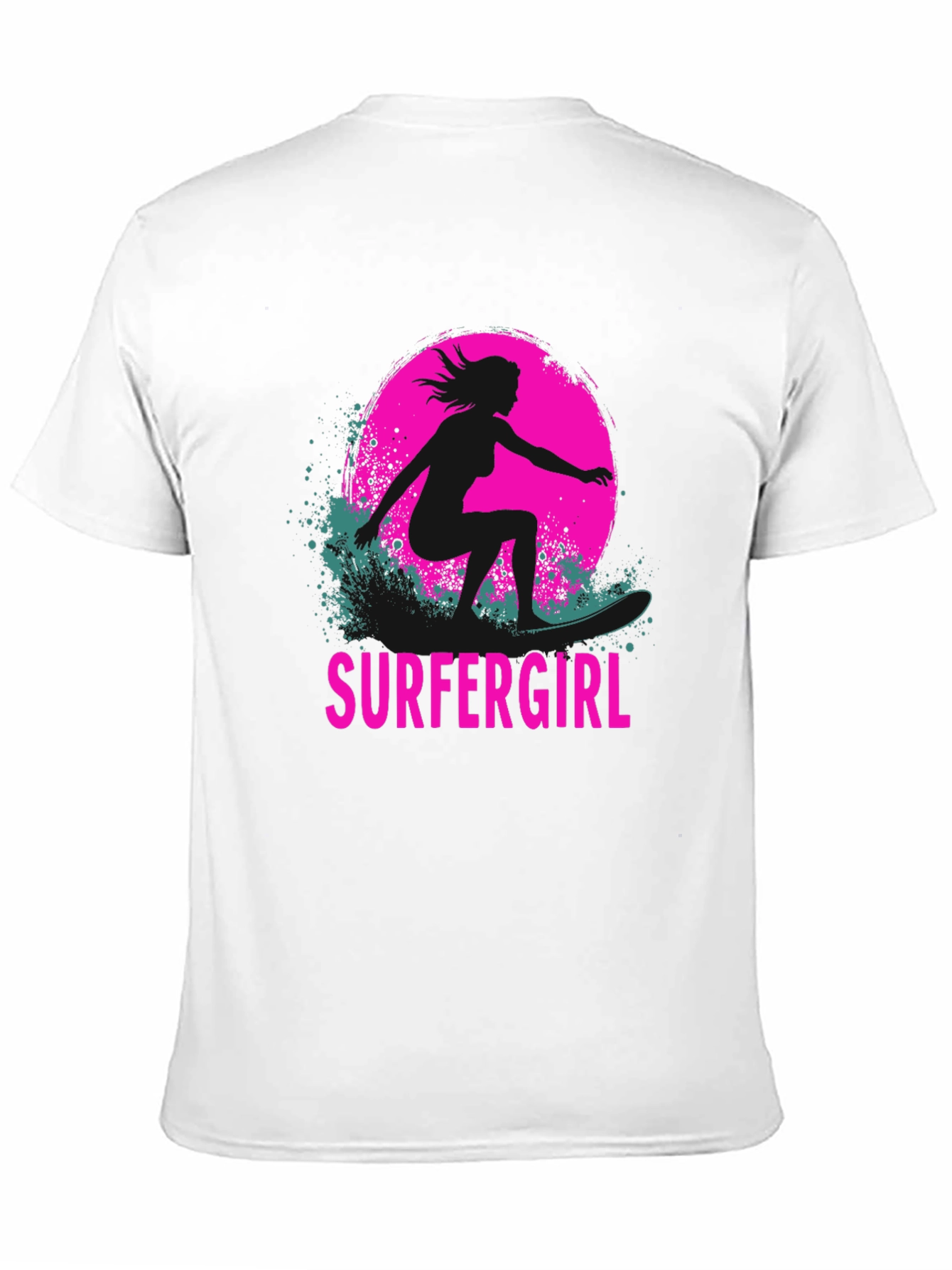 Surfer Girl Graphic Tee - Black