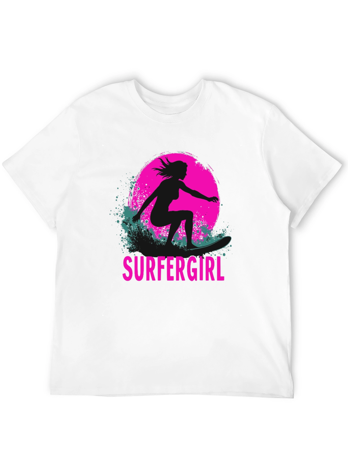 Surfer Girl Graphic Tee - Black