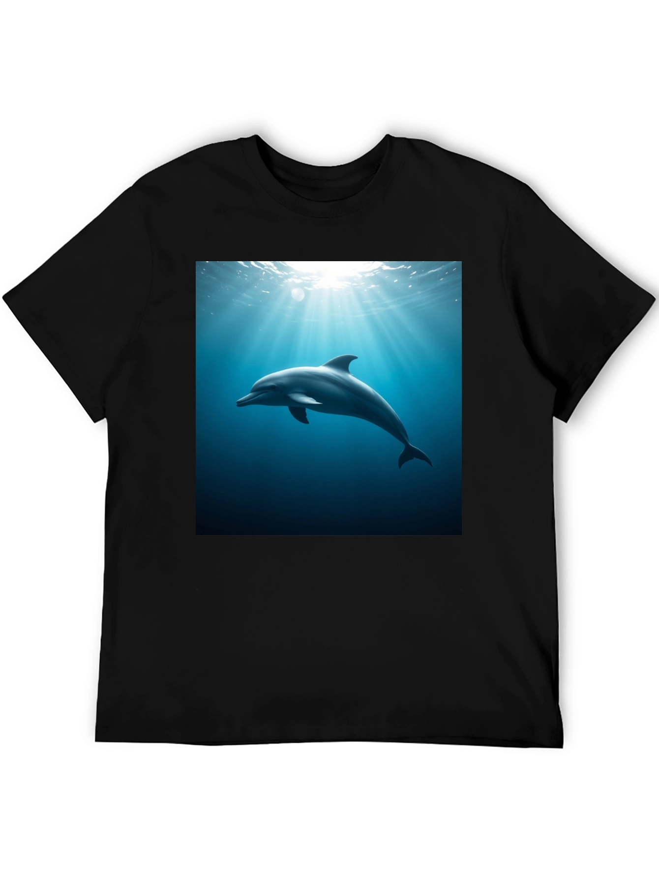 Dolphin Ocean Depths Graphic Tee - Black Cotton