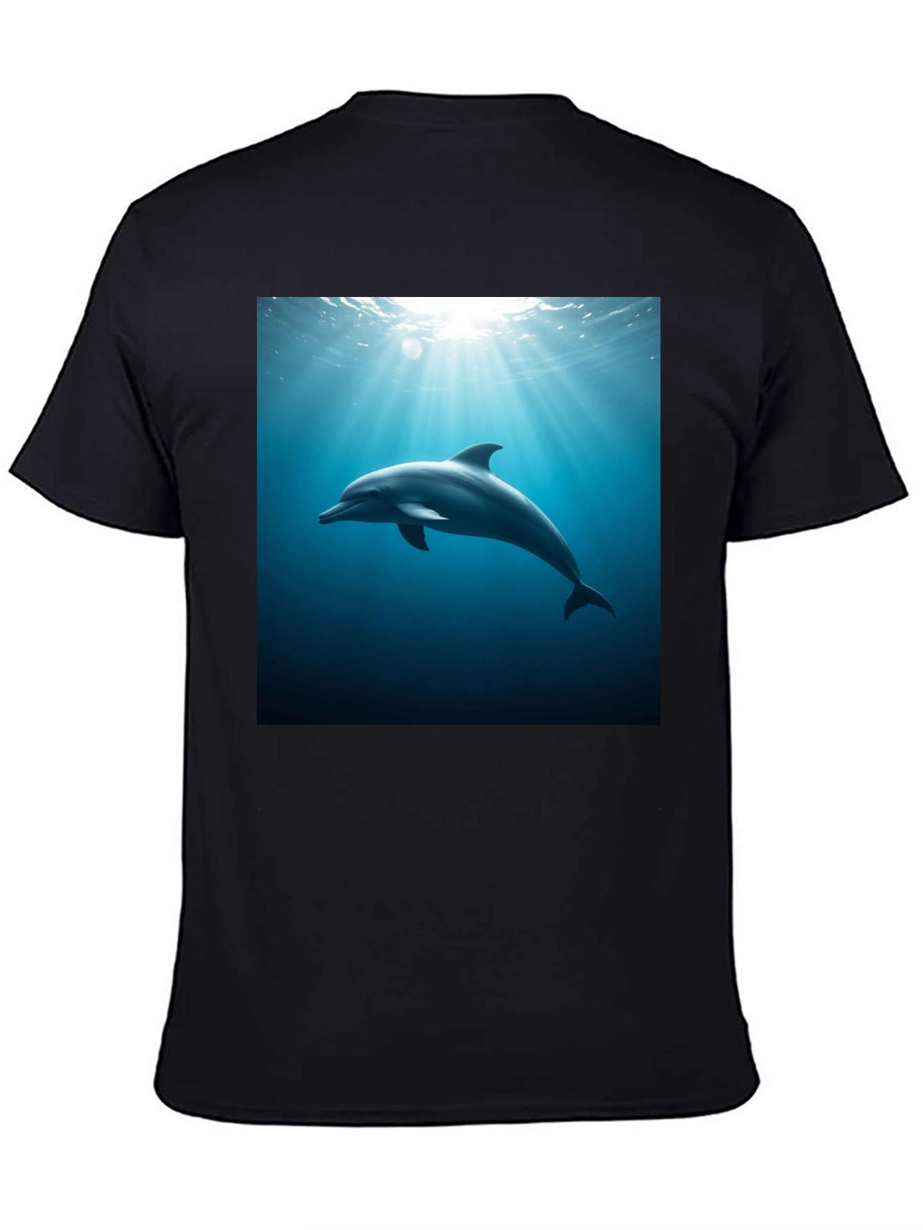 Dolphin Ocean Depths Graphic Tee - Black Cotton