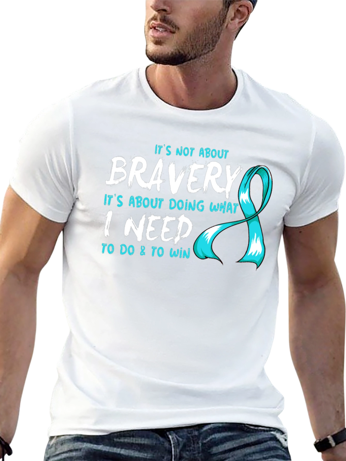 Bravery T-Shirt - Teal Ribbon Design