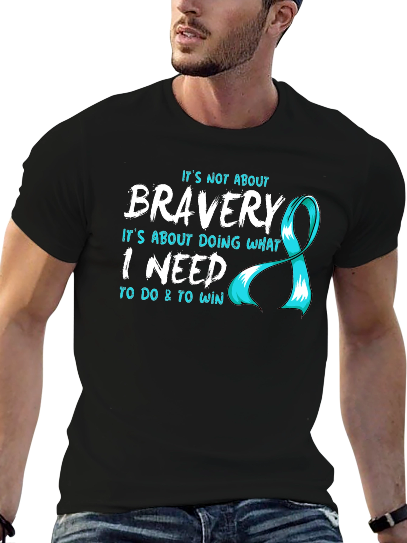 Bravery T-Shirt - Teal Ribbon Design