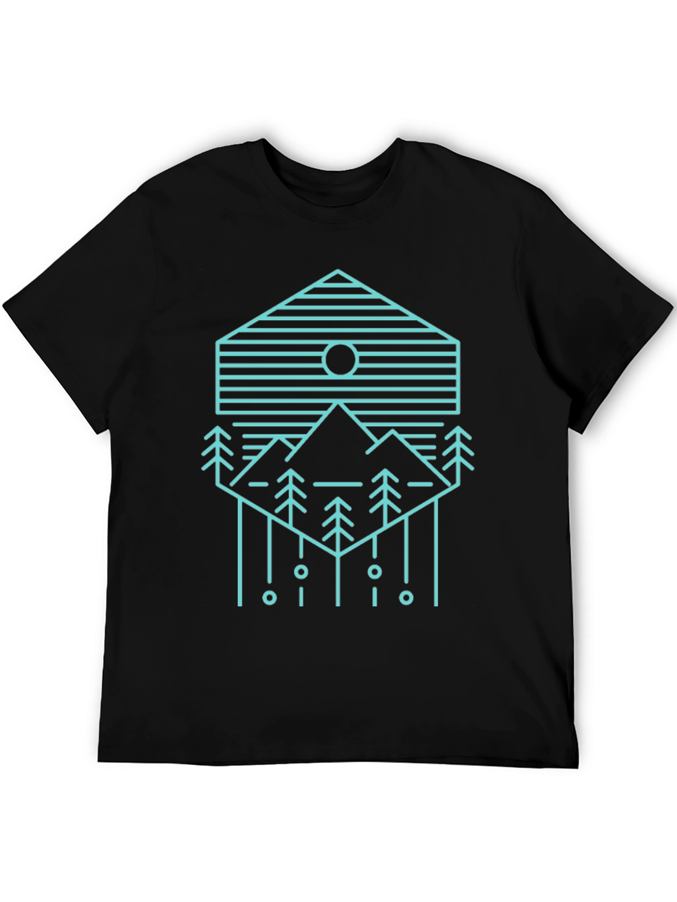 Geometric Mountain Scene Graphic Tee