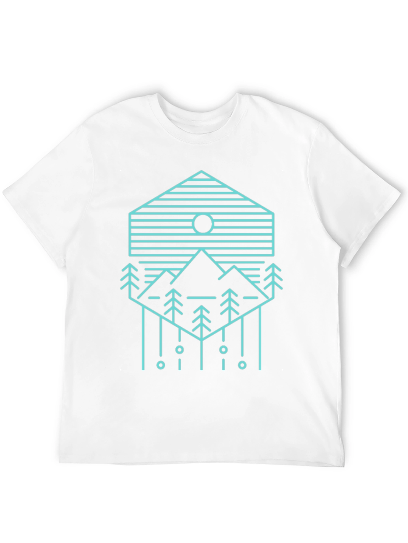 Geometric Mountain Scene Graphic Tee