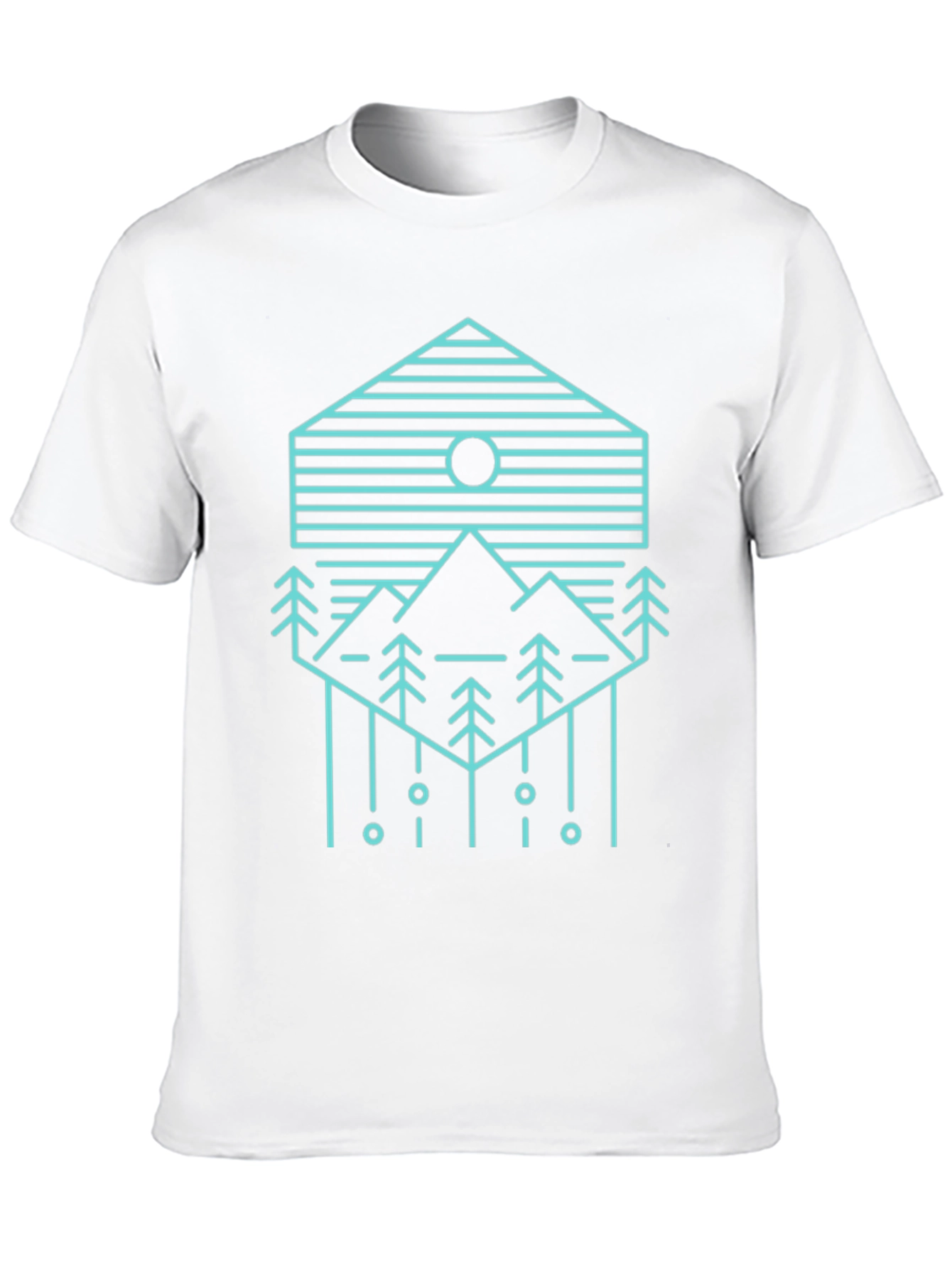 Geometric Mountain Scene Graphic Tee