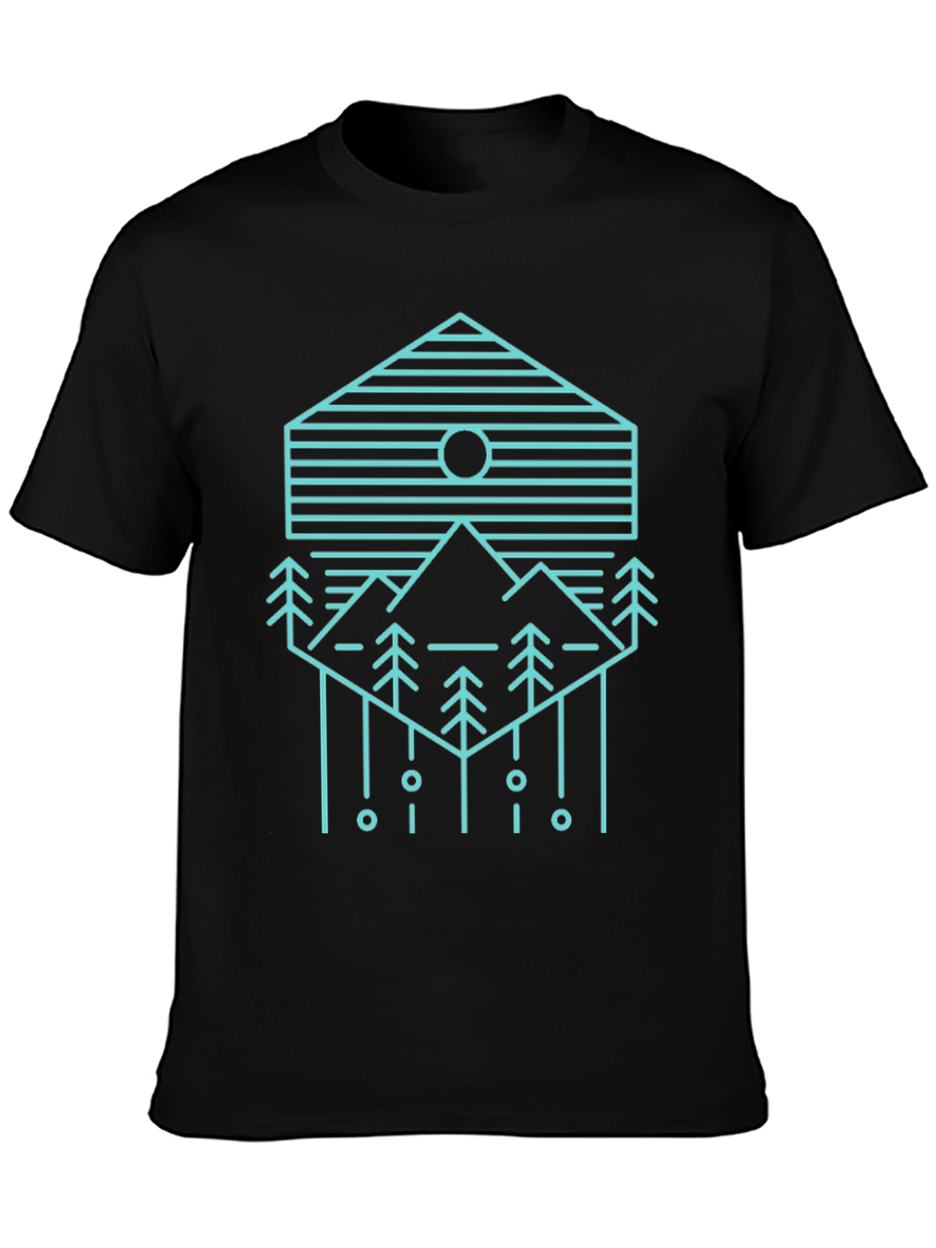 Geometric Mountain Scene Graphic Tee